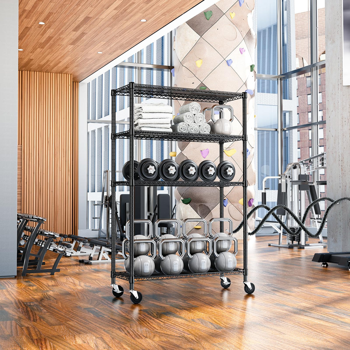 Wire Shelving Unit with Wheel