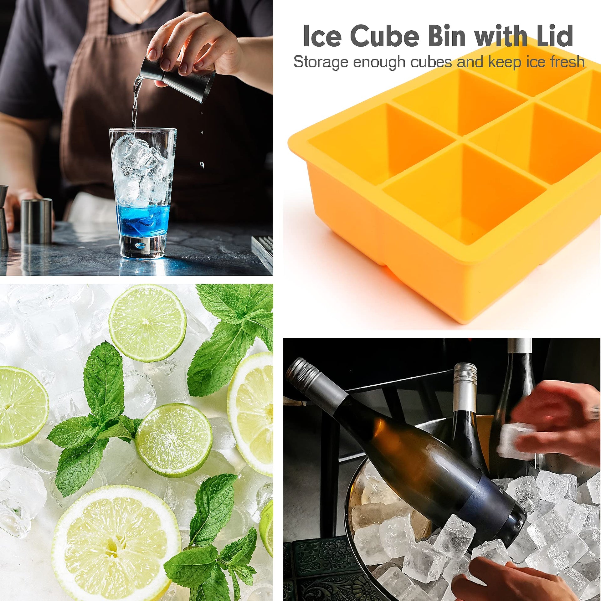 Silicone Ice Cube Trays 3 Pack (3 Count)