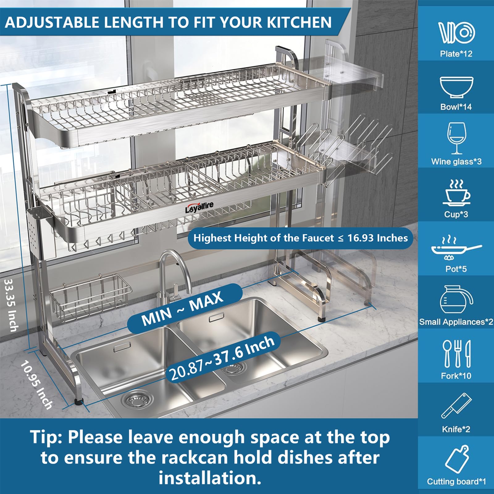Over Sink Dish Drying Rack