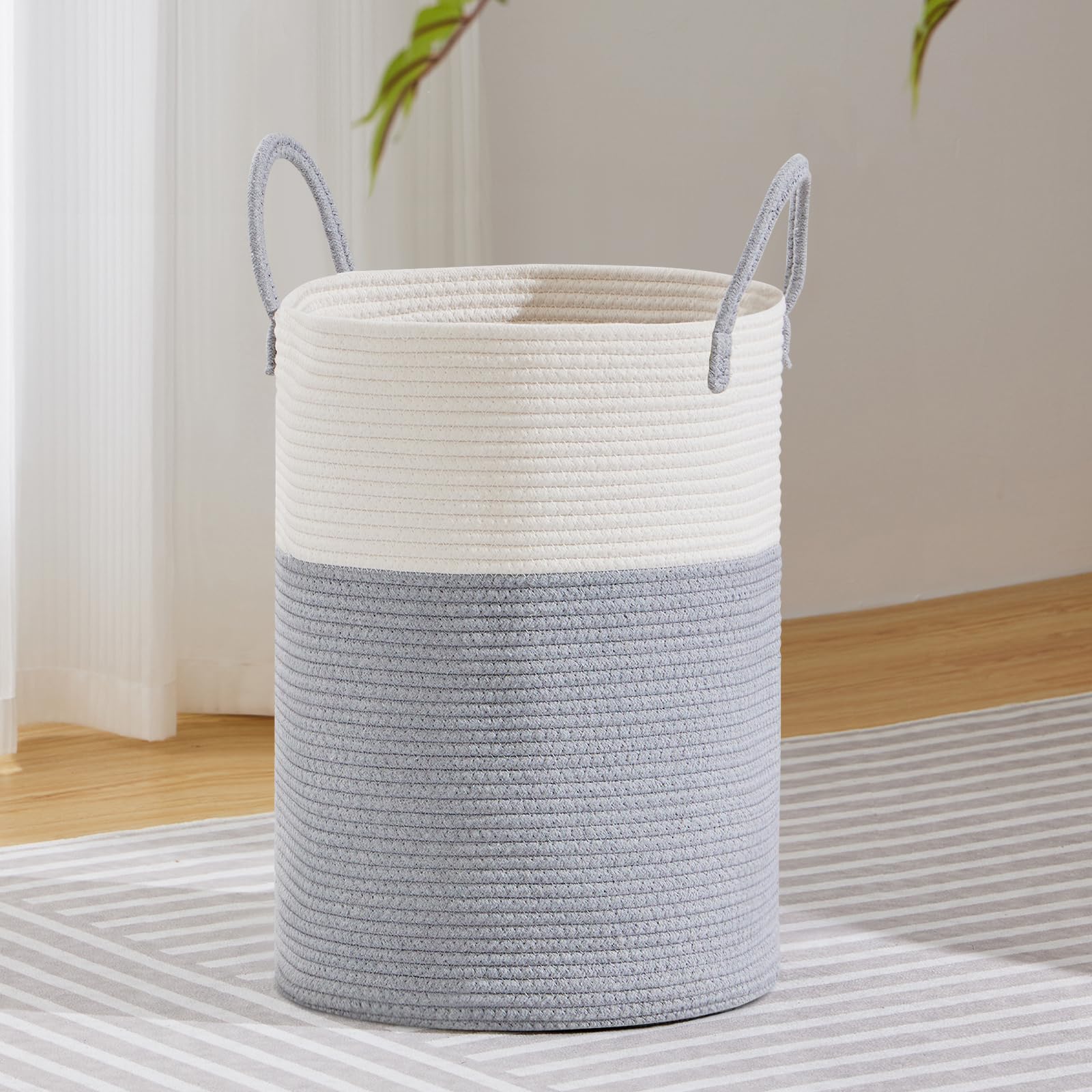 58L Tall Woven Laundry Basket Hamper