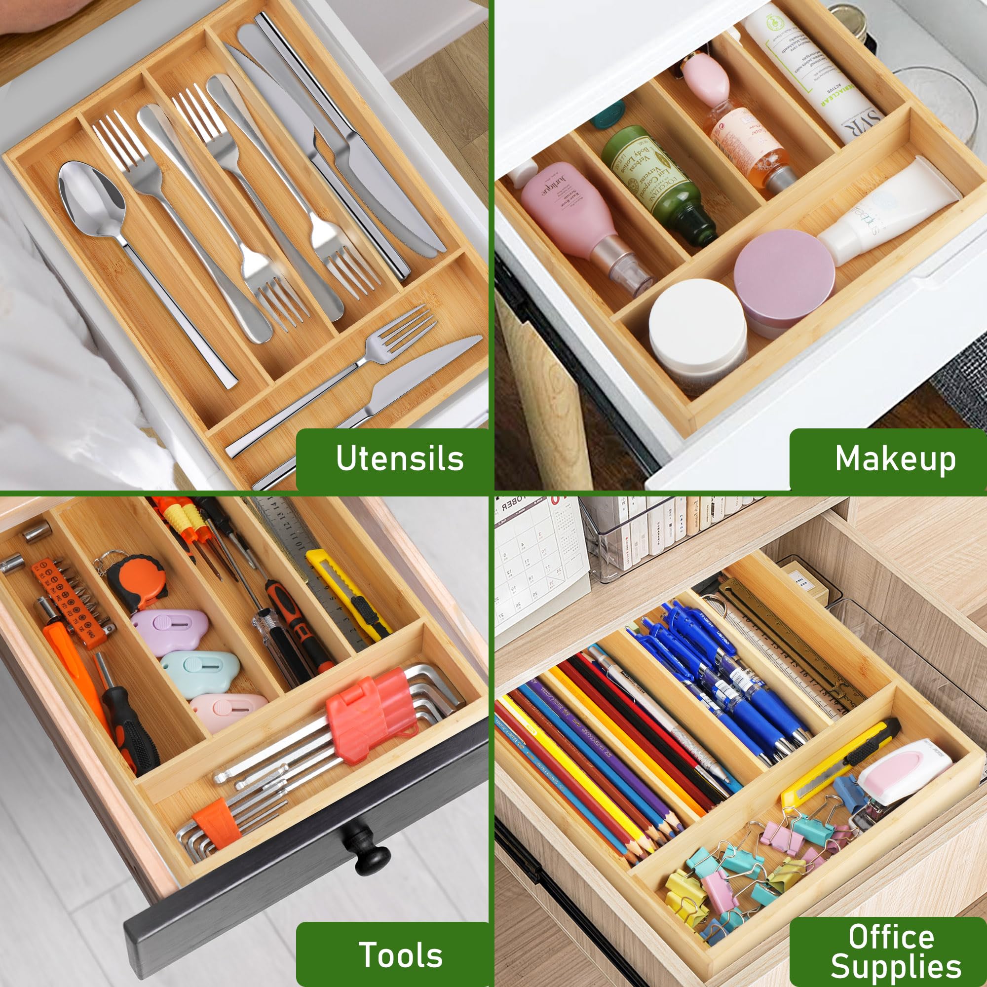 Bamboo Kitchen Drawer Organizer