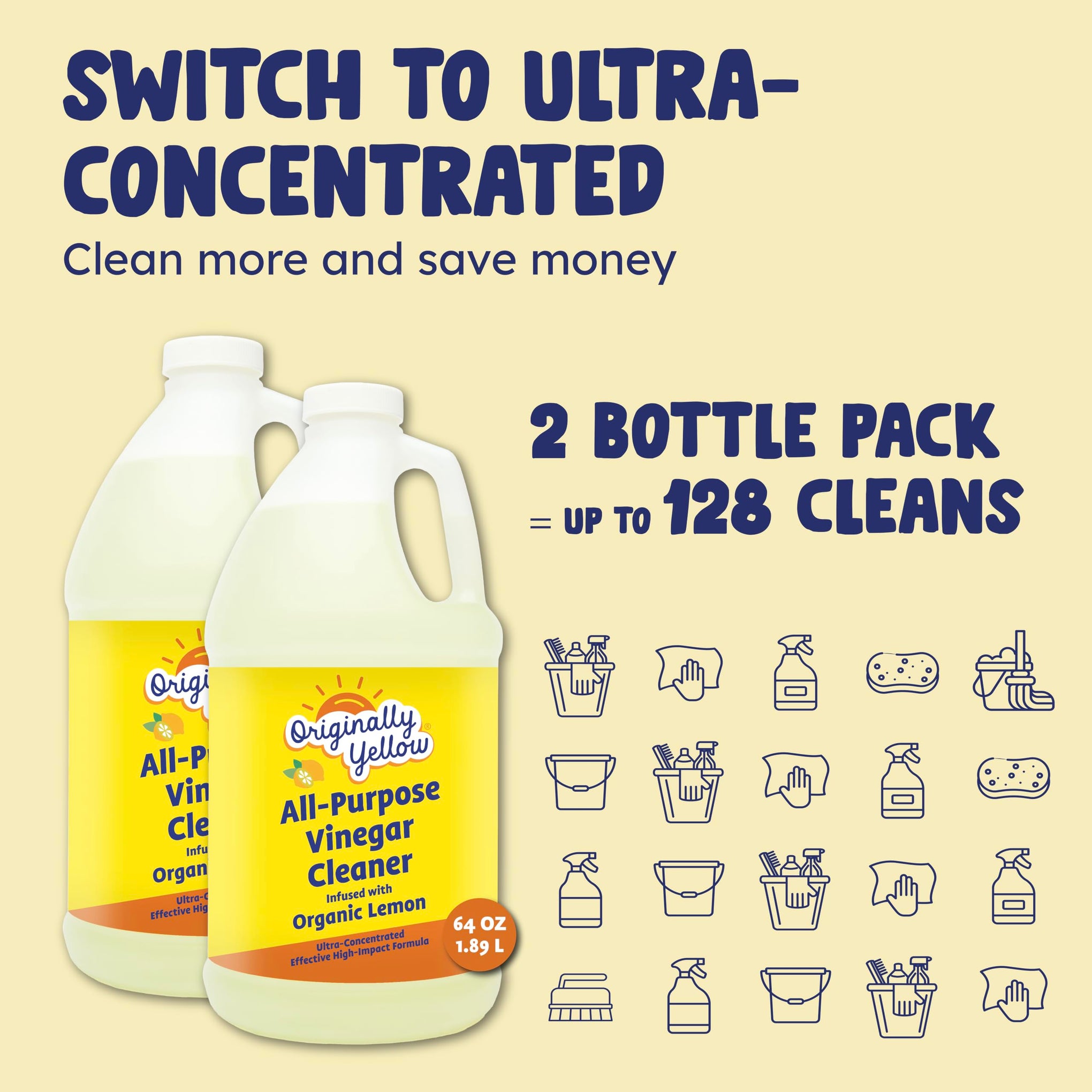 Lemon White Vinegar For Cleaning Purpose 1 Gallon (128 Fl Oz)