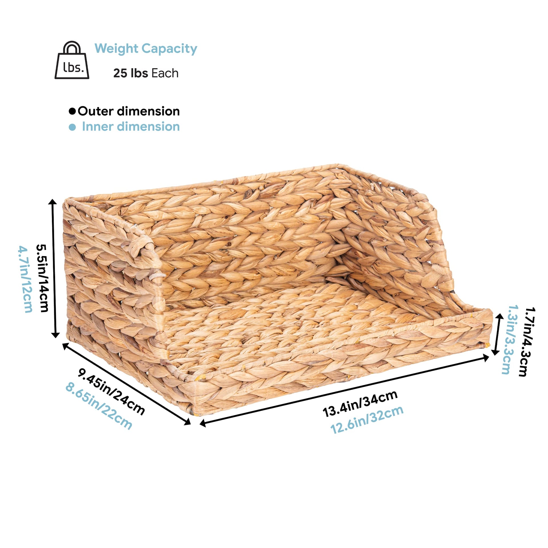 Water Hyacinth Storage Baskets with Large Open (2 Count)