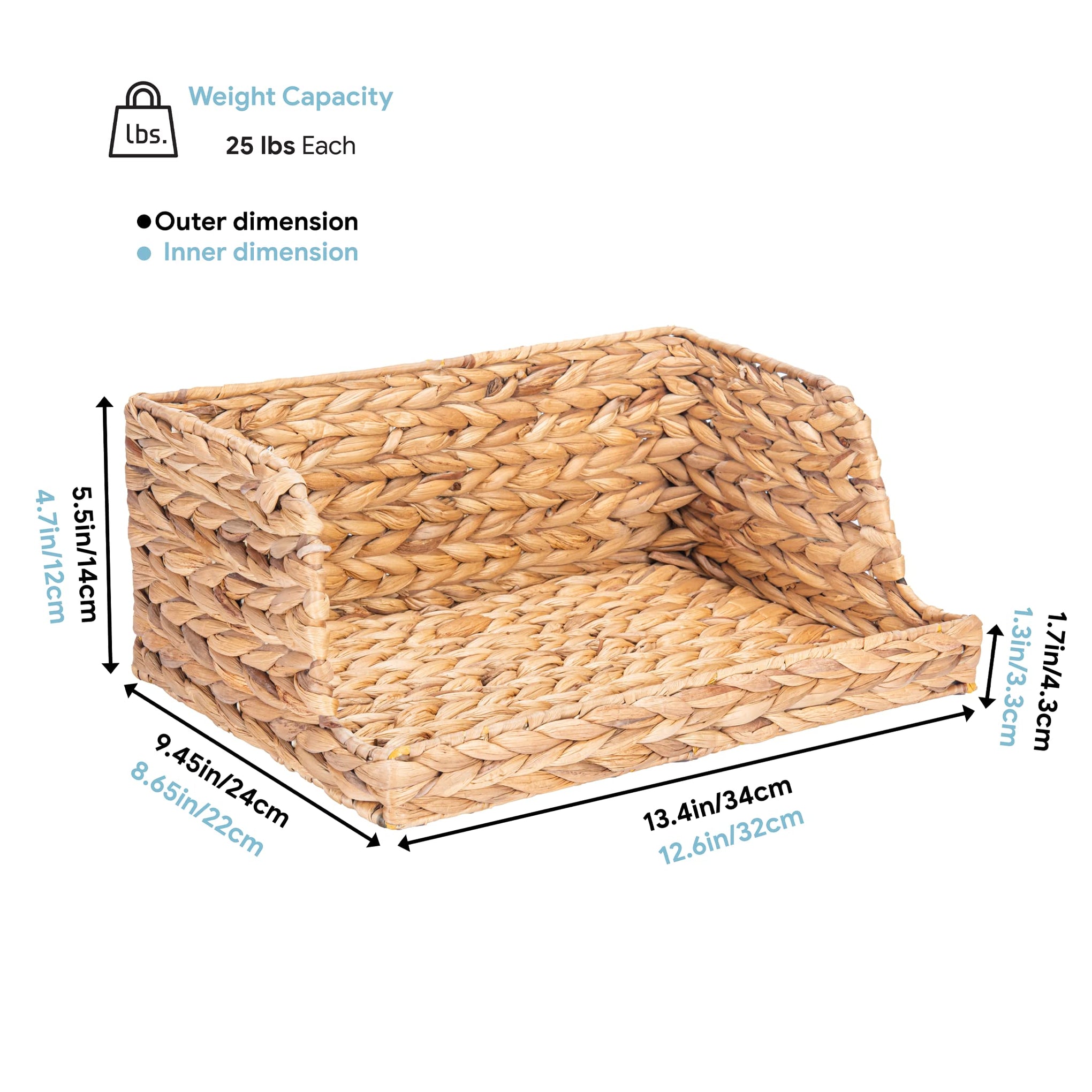 Water Hyacinth Storage Baskets with Large Open (2 Count)