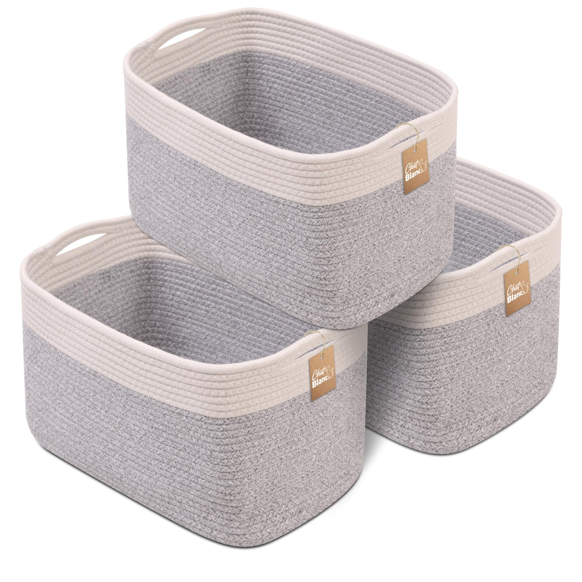 Cotton Rope Baskets for Organizing (3 Count)