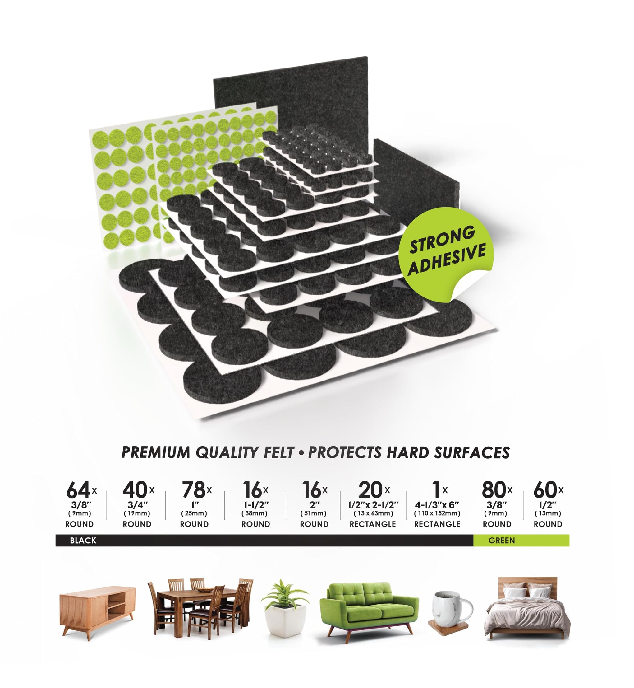Gorilla Felt Furniture Pads (375 Count)