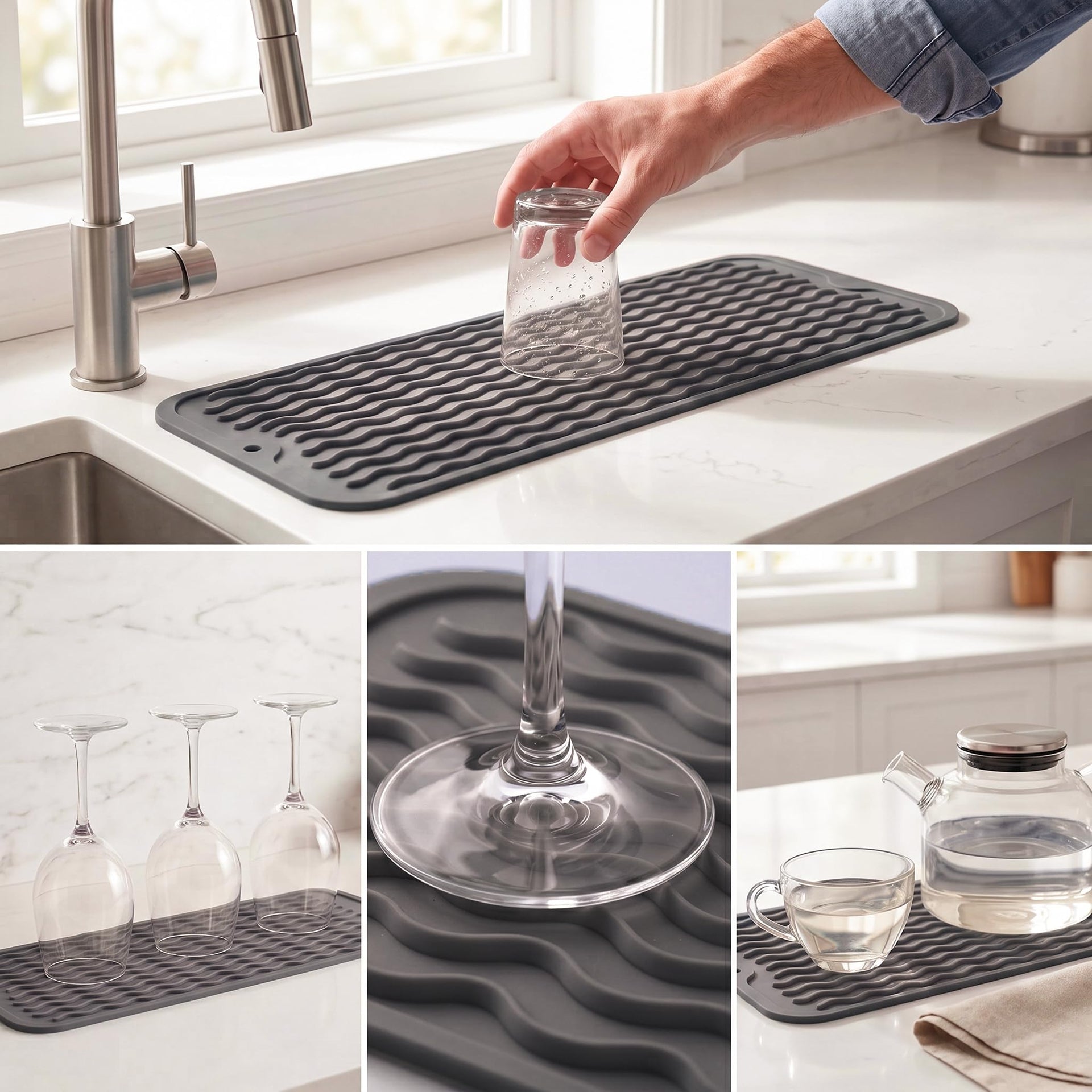 Silicone Dish Drying Mat for Multiple Usage