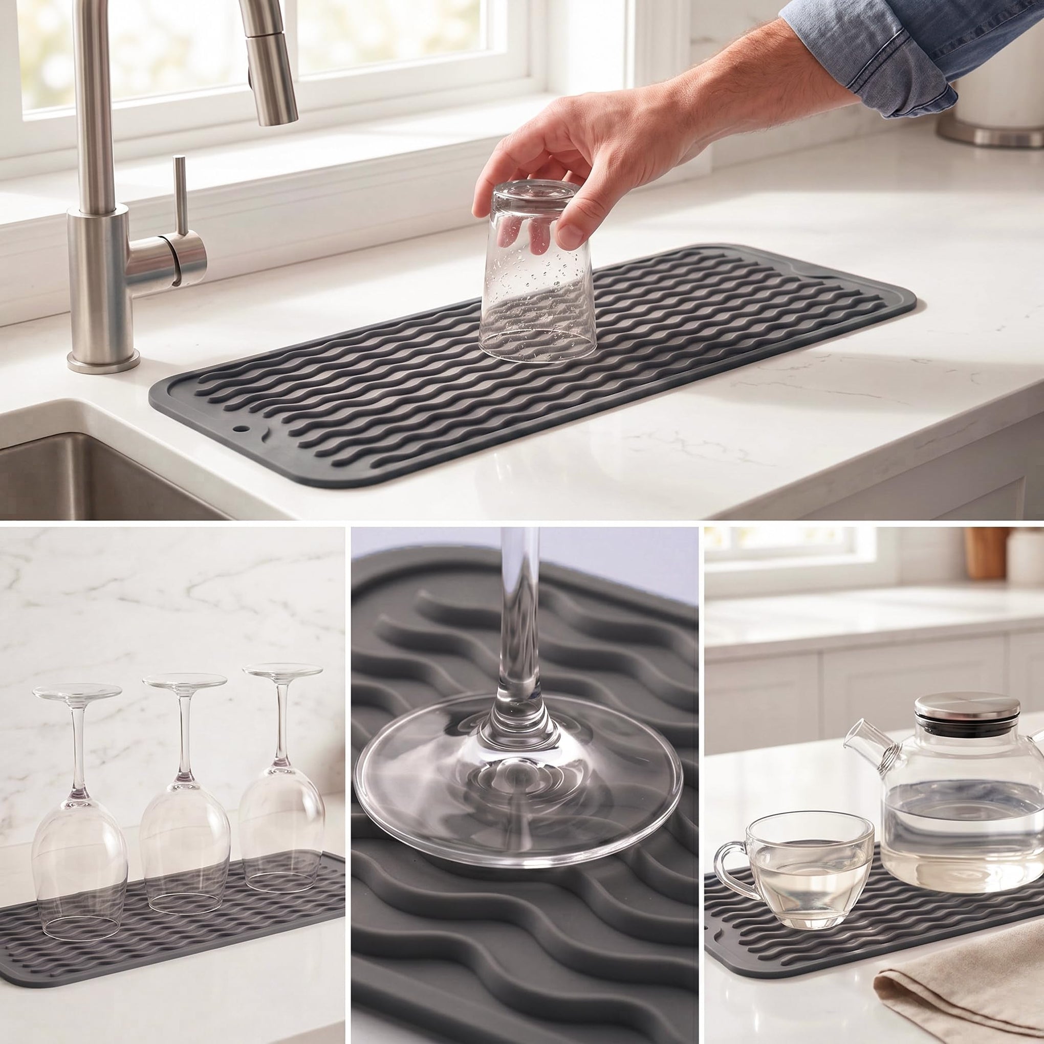 Silicone Dish Drying Mat for Multiple Usage