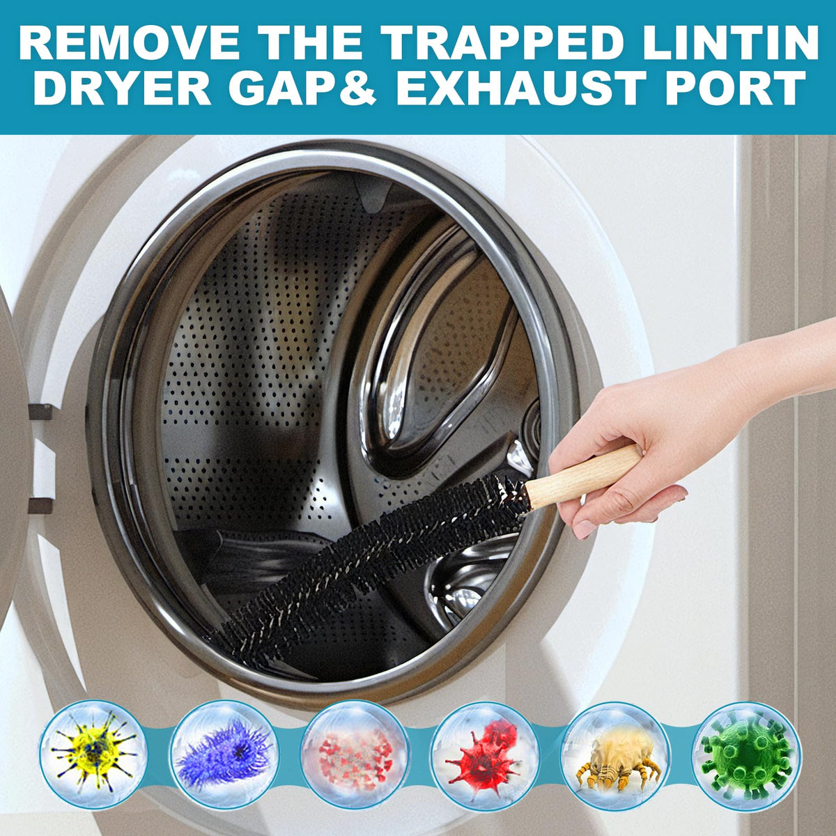 58-Pieces 40-Feet Dryer Vent Cleaner Kit, Dryer Cleaning Tools (58 Count)