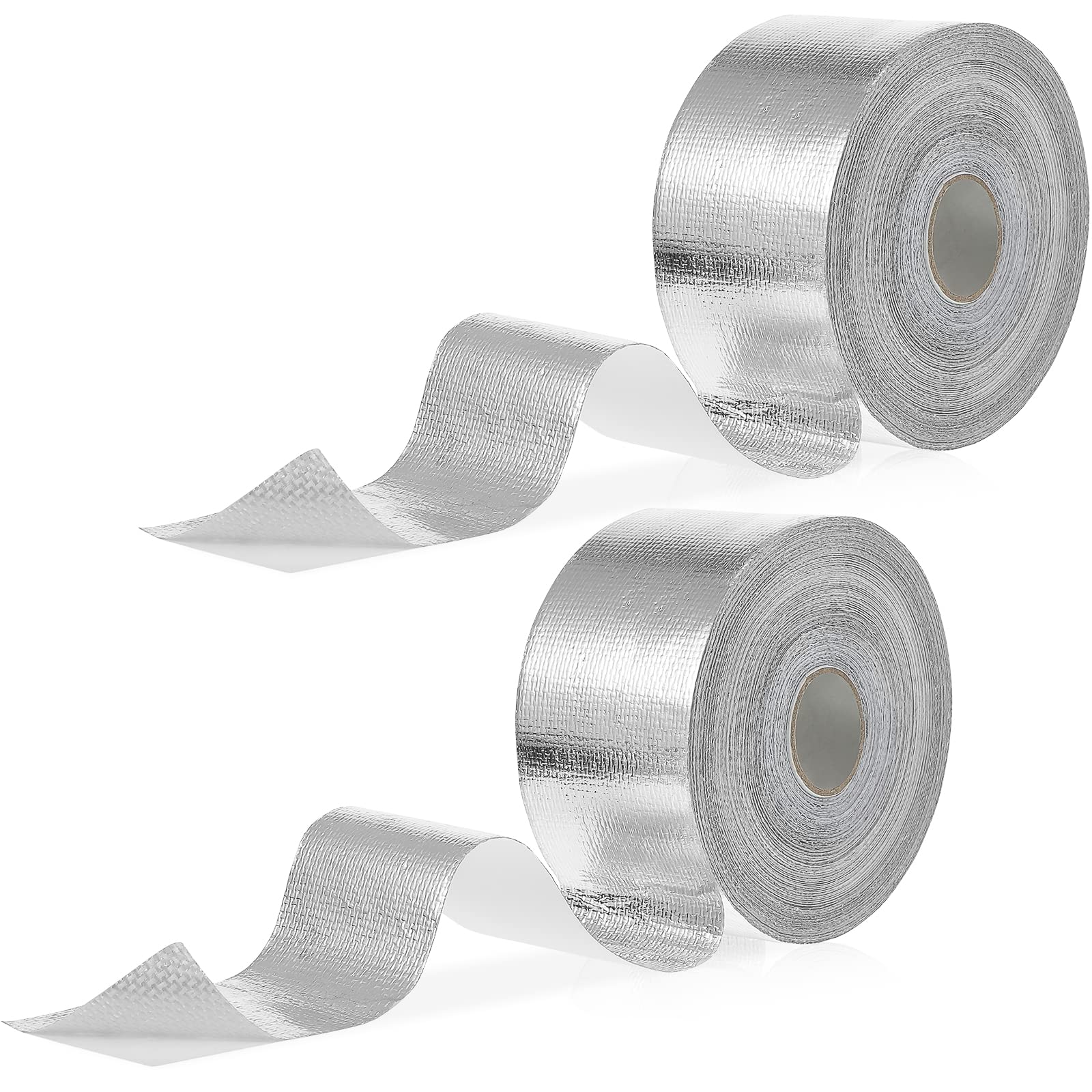 2 Rolls Aluminum Foil Tape Heat Shield Tape Barrier Adhesive Reflective Fiberglass Thermal Insulation Reflective Material High Temp Protection (200 Foot)