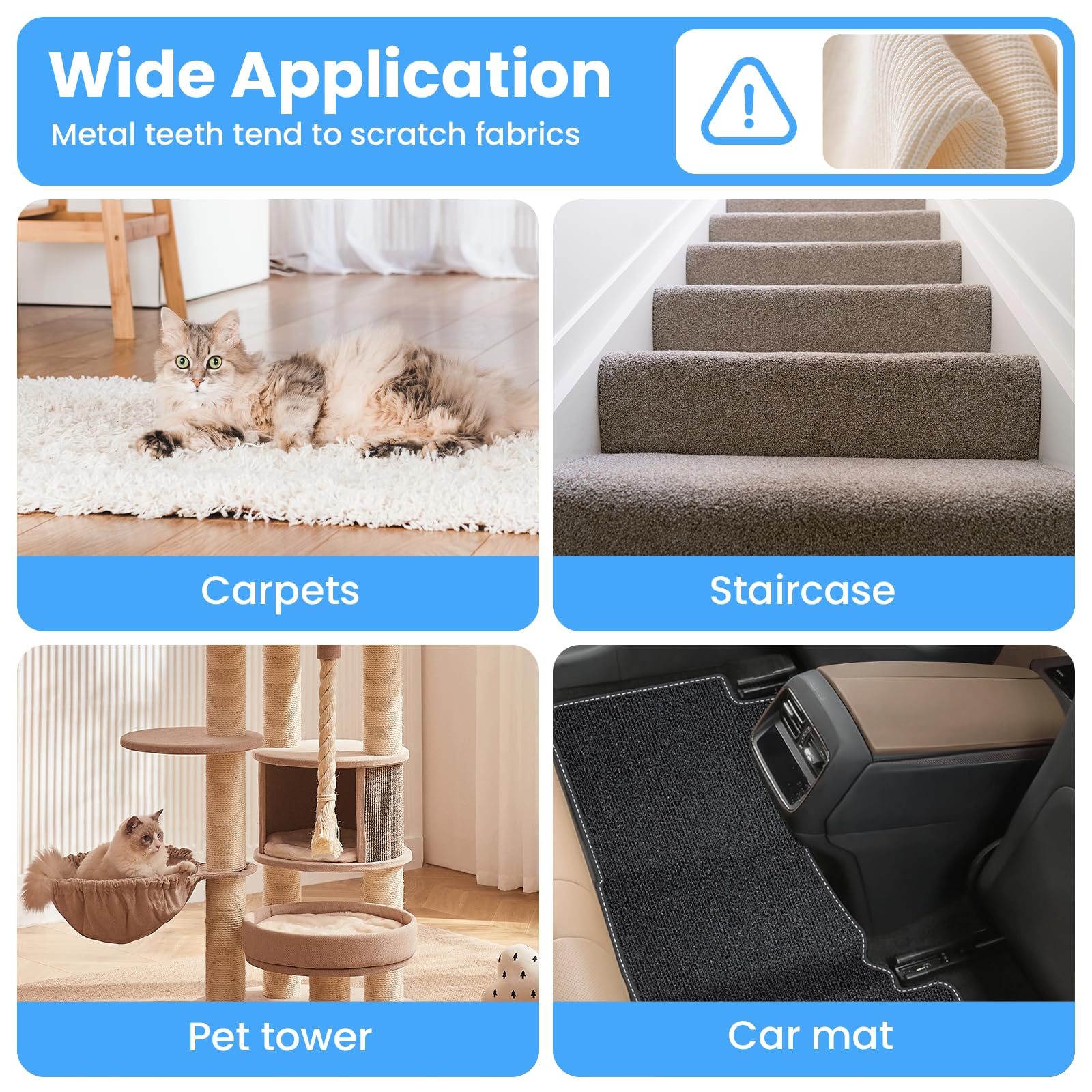 3 in 1 Carpet Rake for Pet Hair Removal