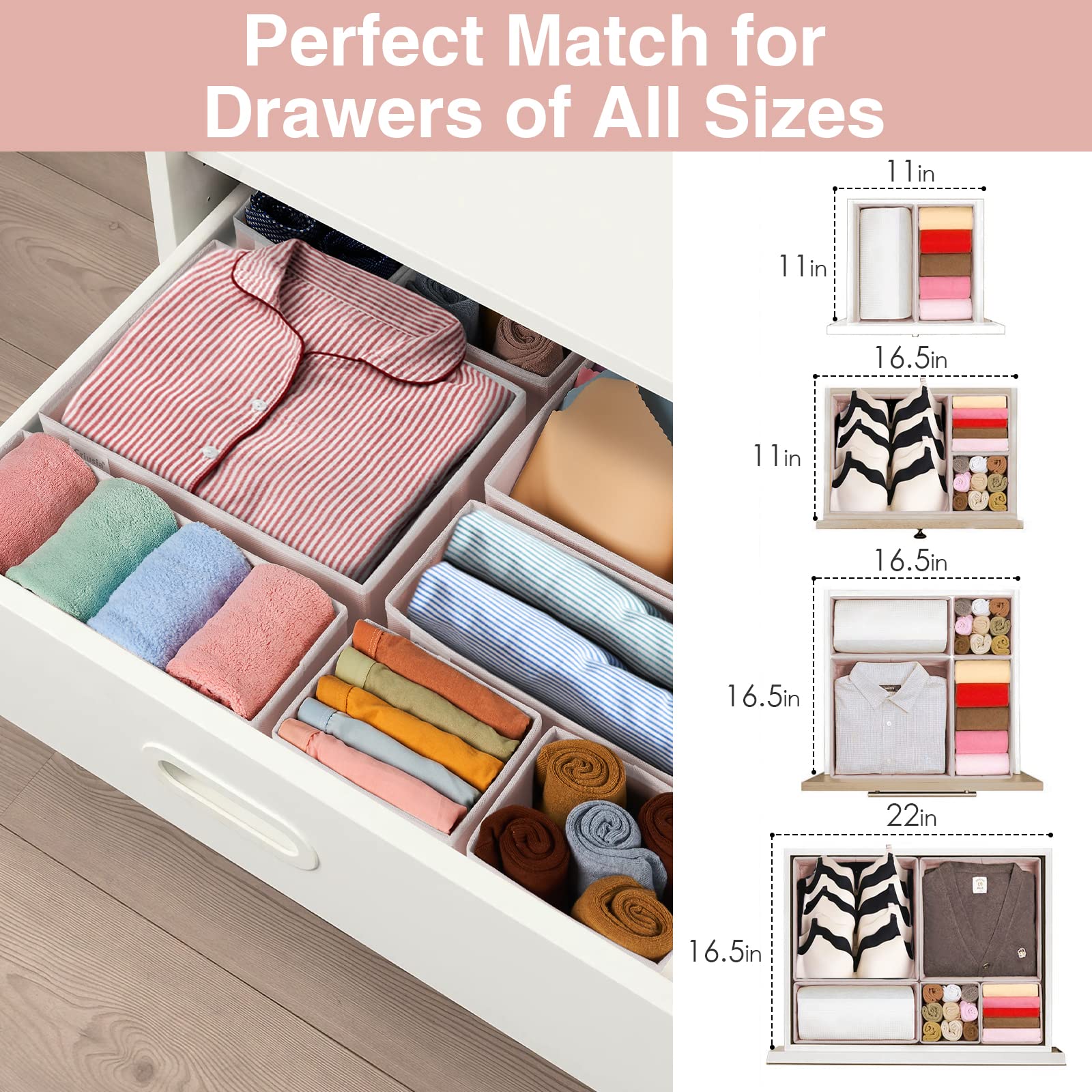 8 Pack Underwear Drawer Organizer (8 Count)