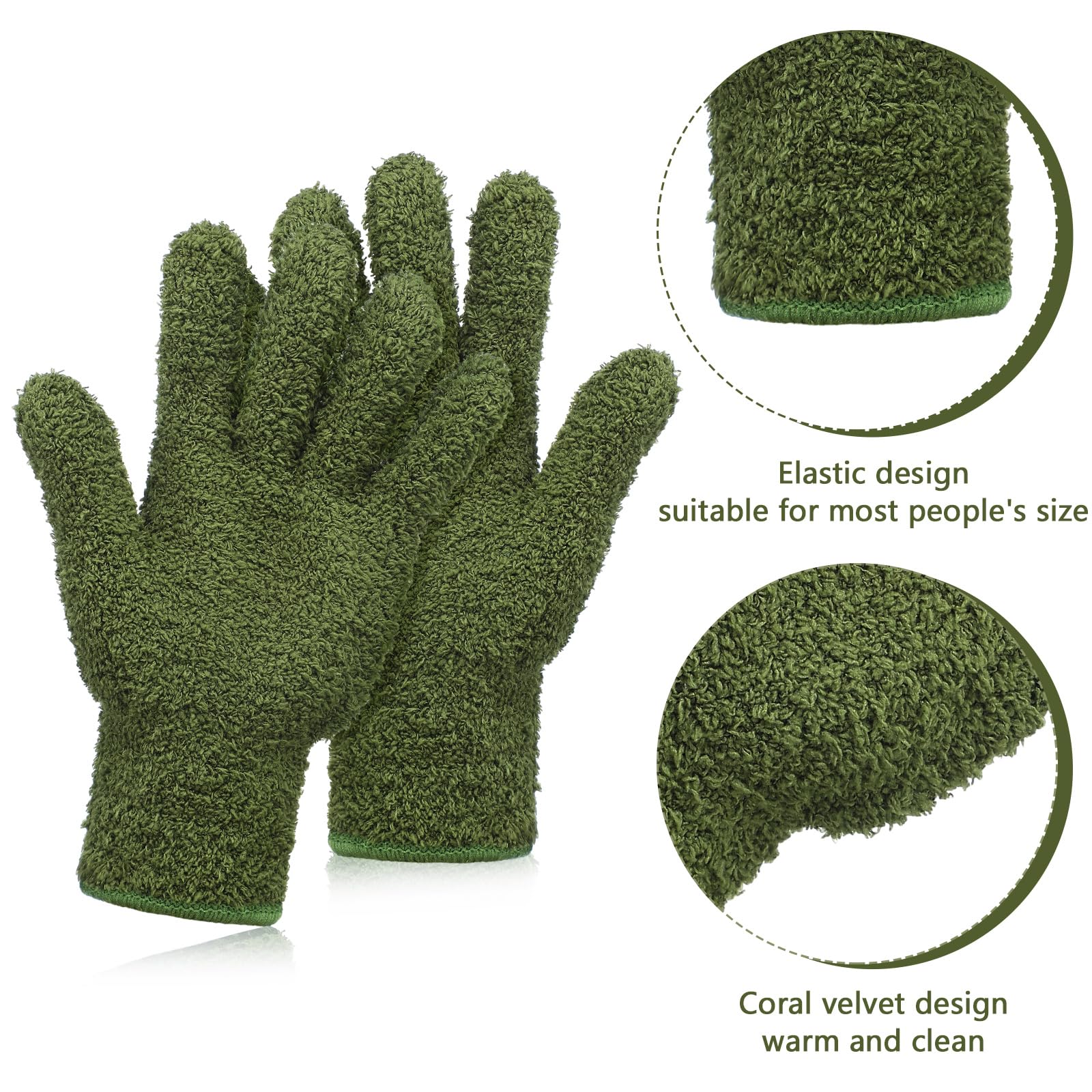 2 Pairs Microfiber Gloves for plants Dusting Cleaning Glove Mittens House Cars Blinds Dusting