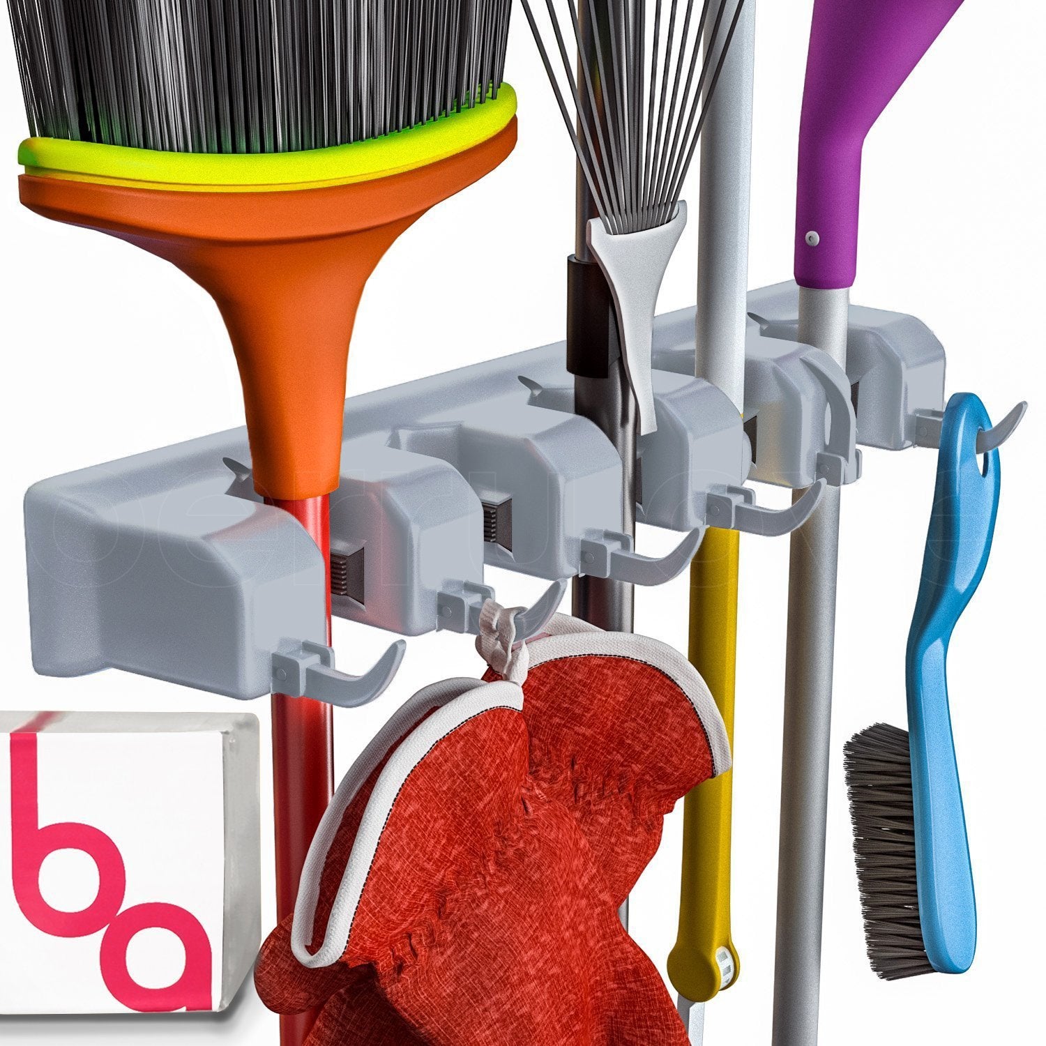 Broom Holder & Wall Mount Garden Tool Organizer (2 Count)