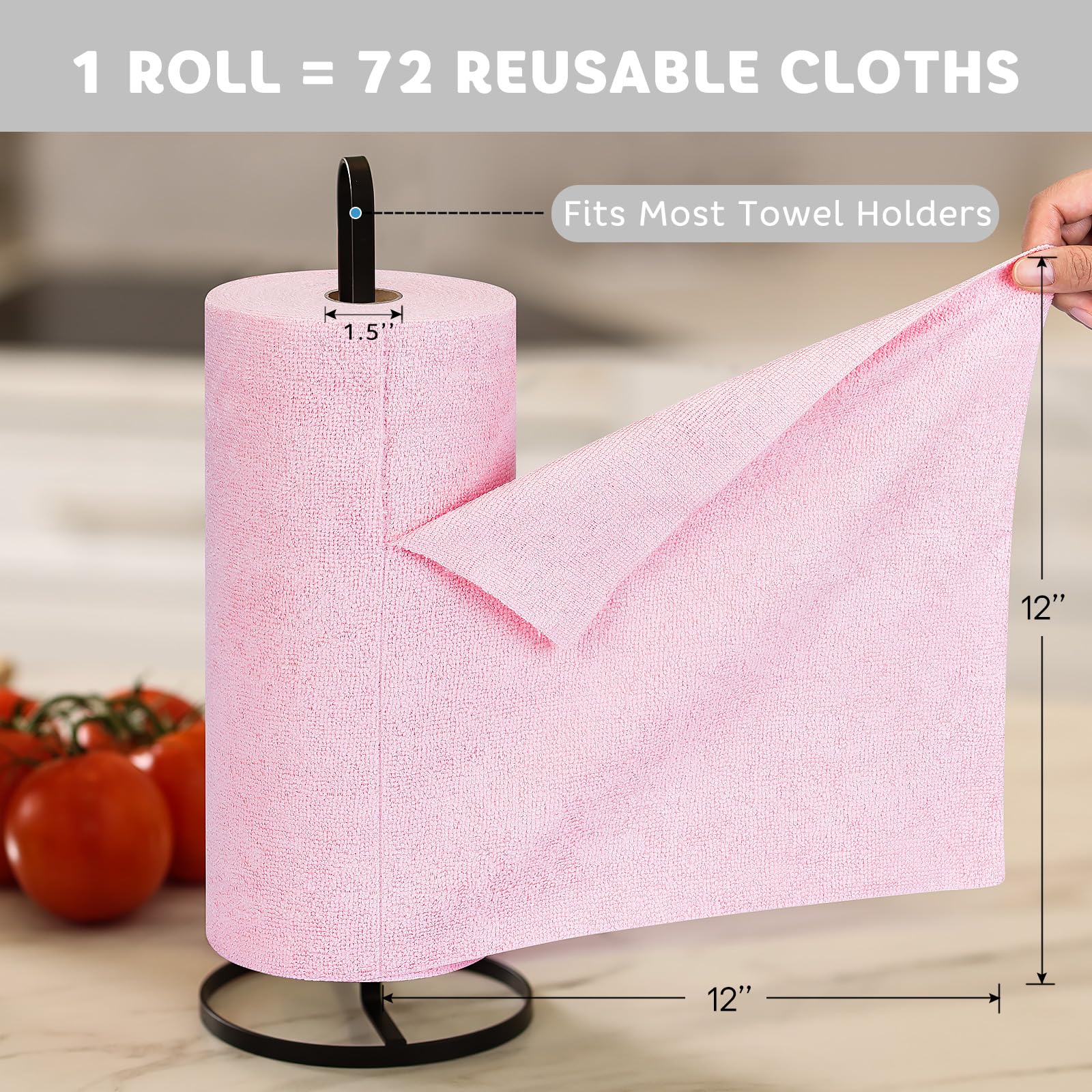 Matthew Microfiber Cleaning Cloth Roll 72Pack (72 Count)