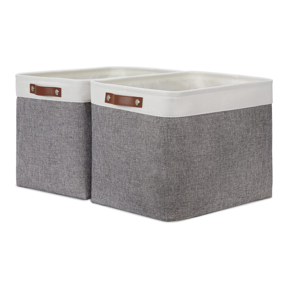 Storage Baskets Large 16"x12"x12" Rectangular Storage Bins Baskets for Organizing [2 Pack] Fabric Collapsible Storage Organizer for Home (2 Count)