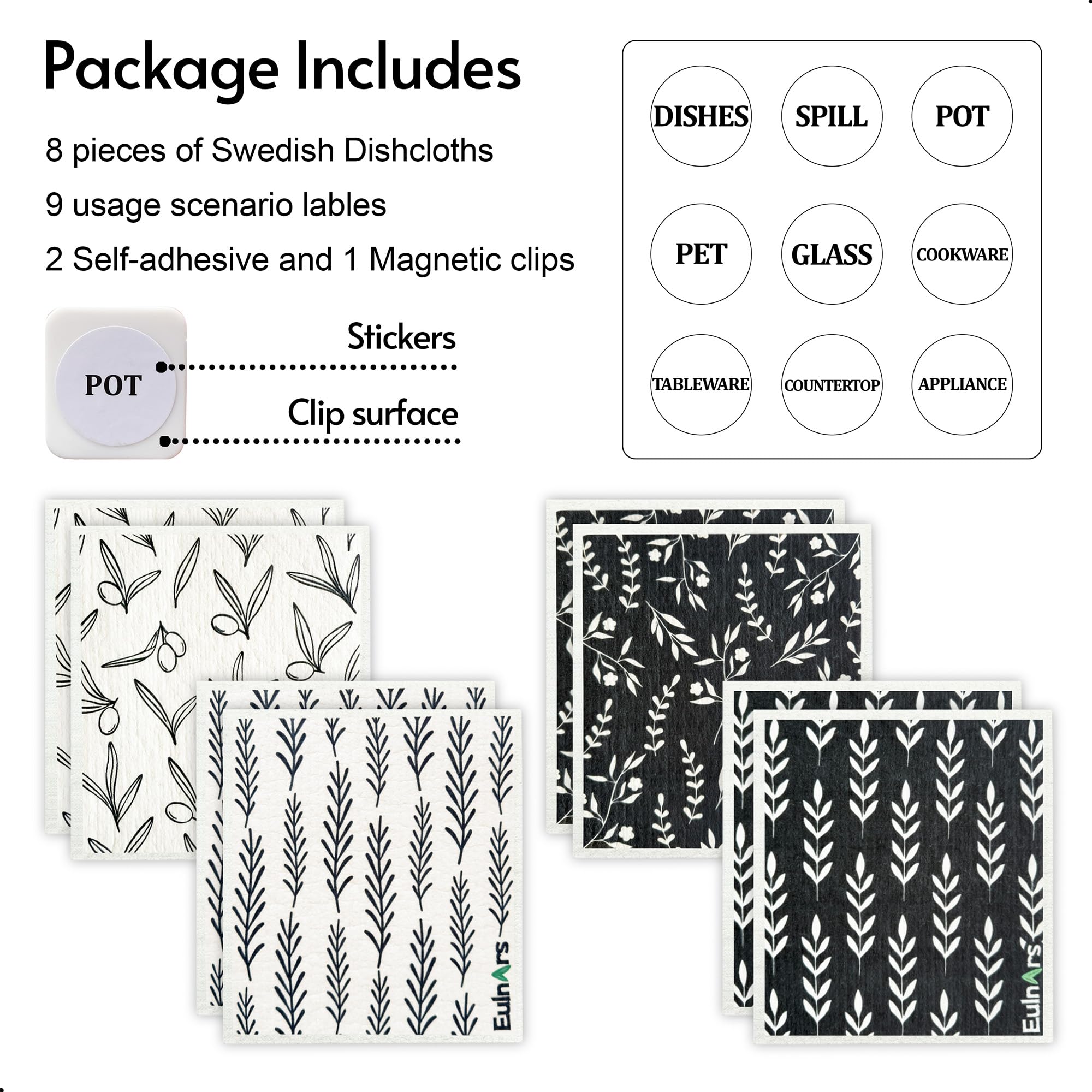 Swedish Dishcloths for Kitchen (8 Count)
