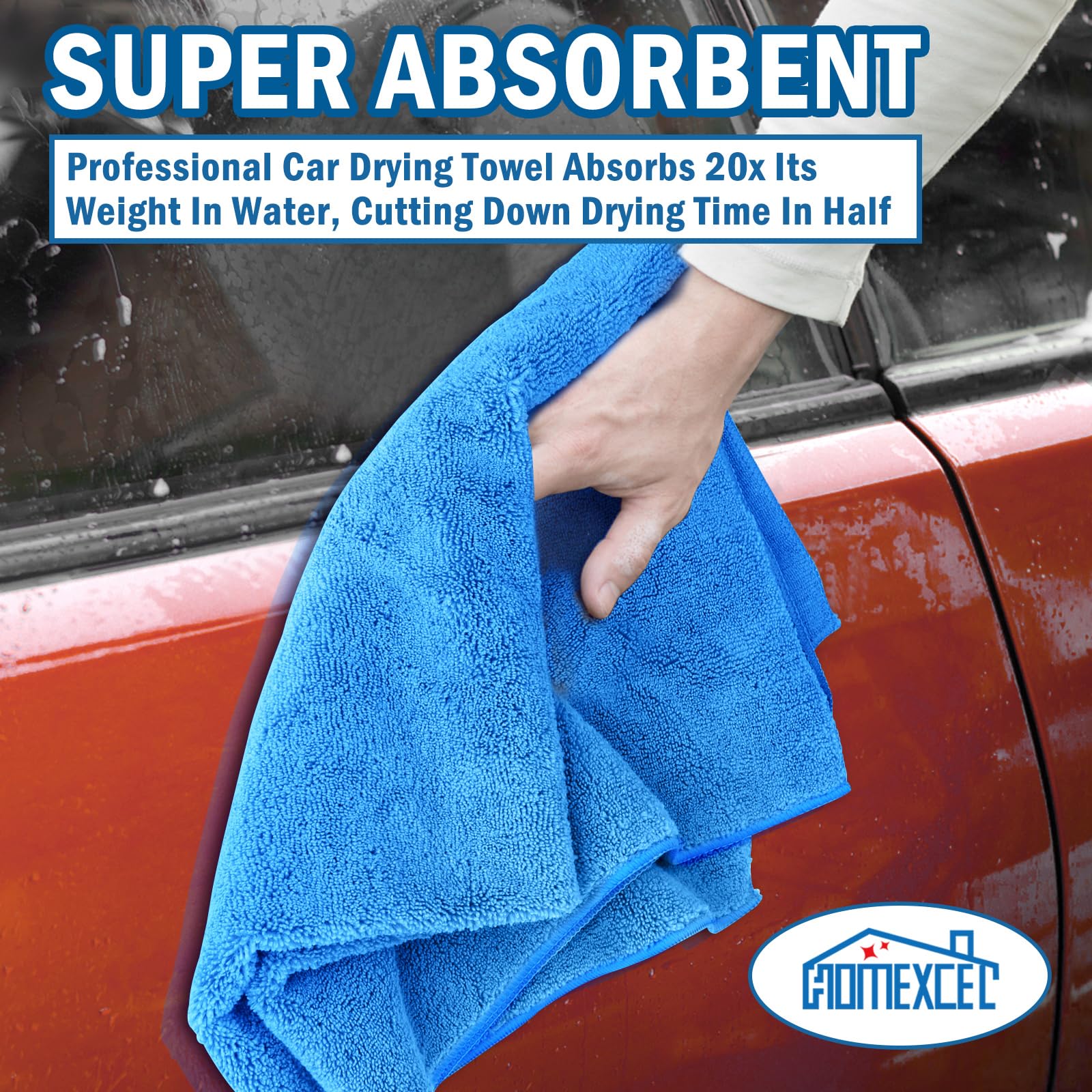 Professional Large Microfiber Car Drying Towels 2 Pack (2 Count)