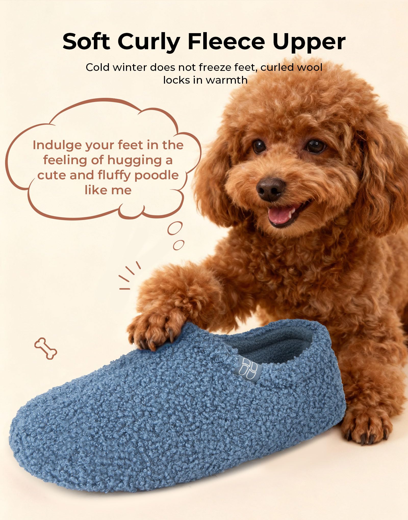 Women's Fuzzy Curly Fur Loafer Slippers