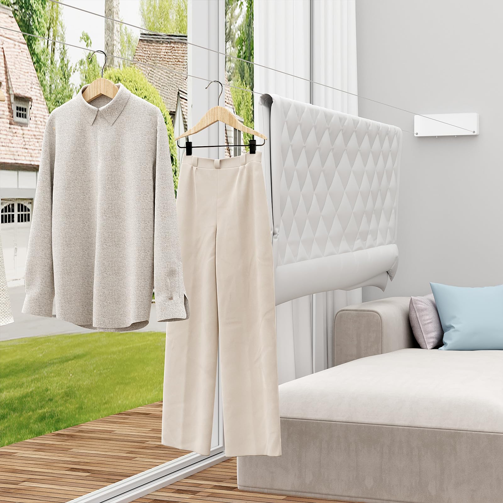 Retractable Clothesline Indoor (15.8 Foot)