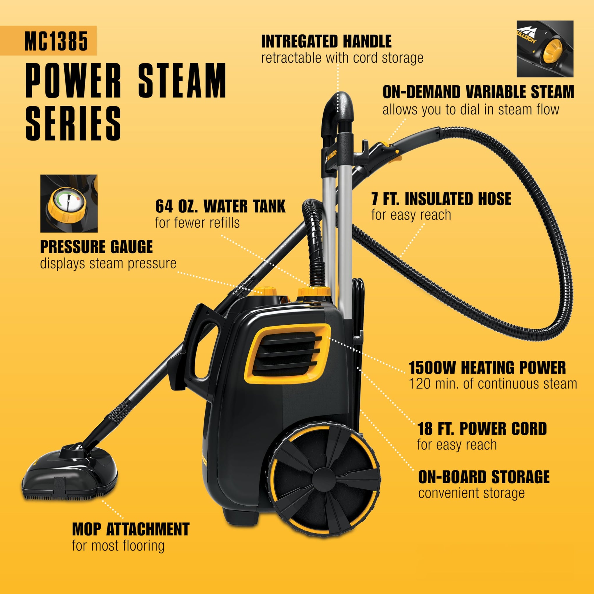 MC1385 Canister Steam Cleaner