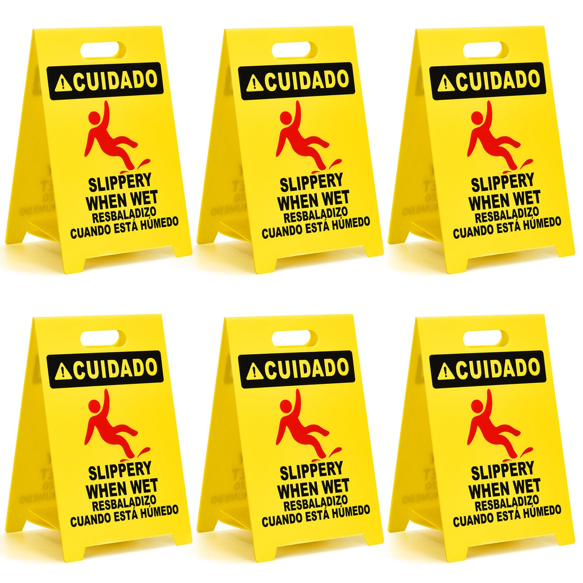 MATTHEW CLEANING 19'' Industrial Wet Floor Sign 6 Pack 2 (6 Count)