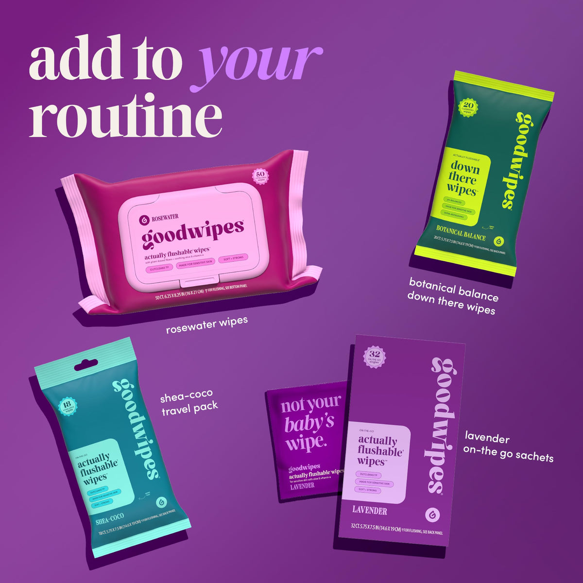 Flushable Wipes for Women (32 Count)
