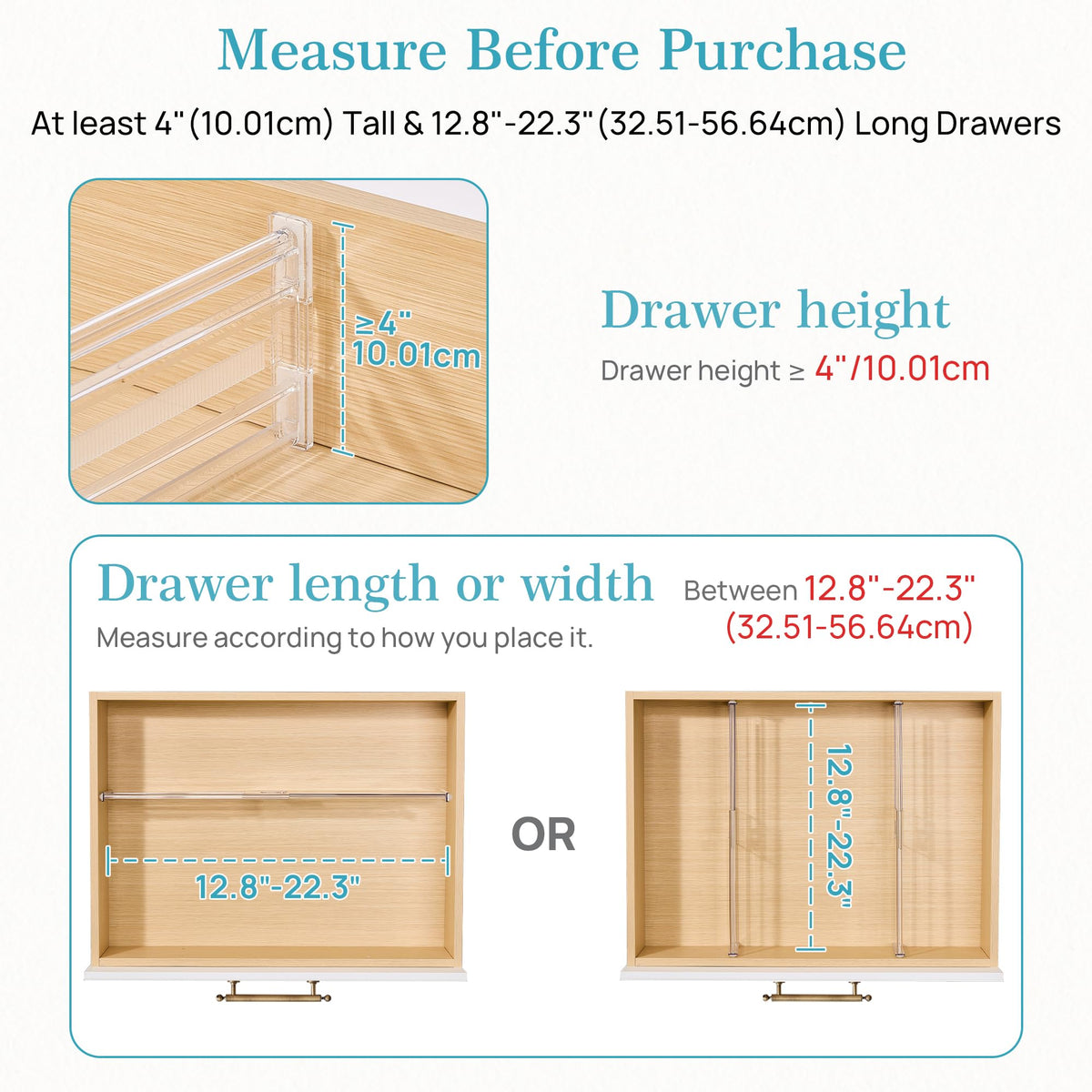 4" Regular Upgrade Drawer Dividers for Clothes (8 Count)