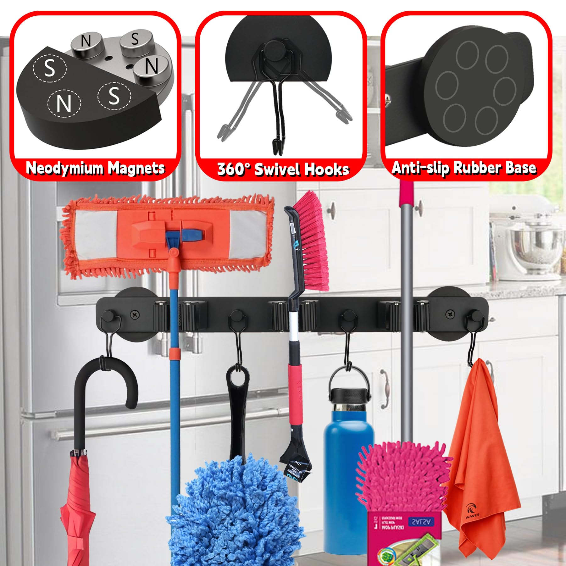 Magnetic Mop Broom Holder