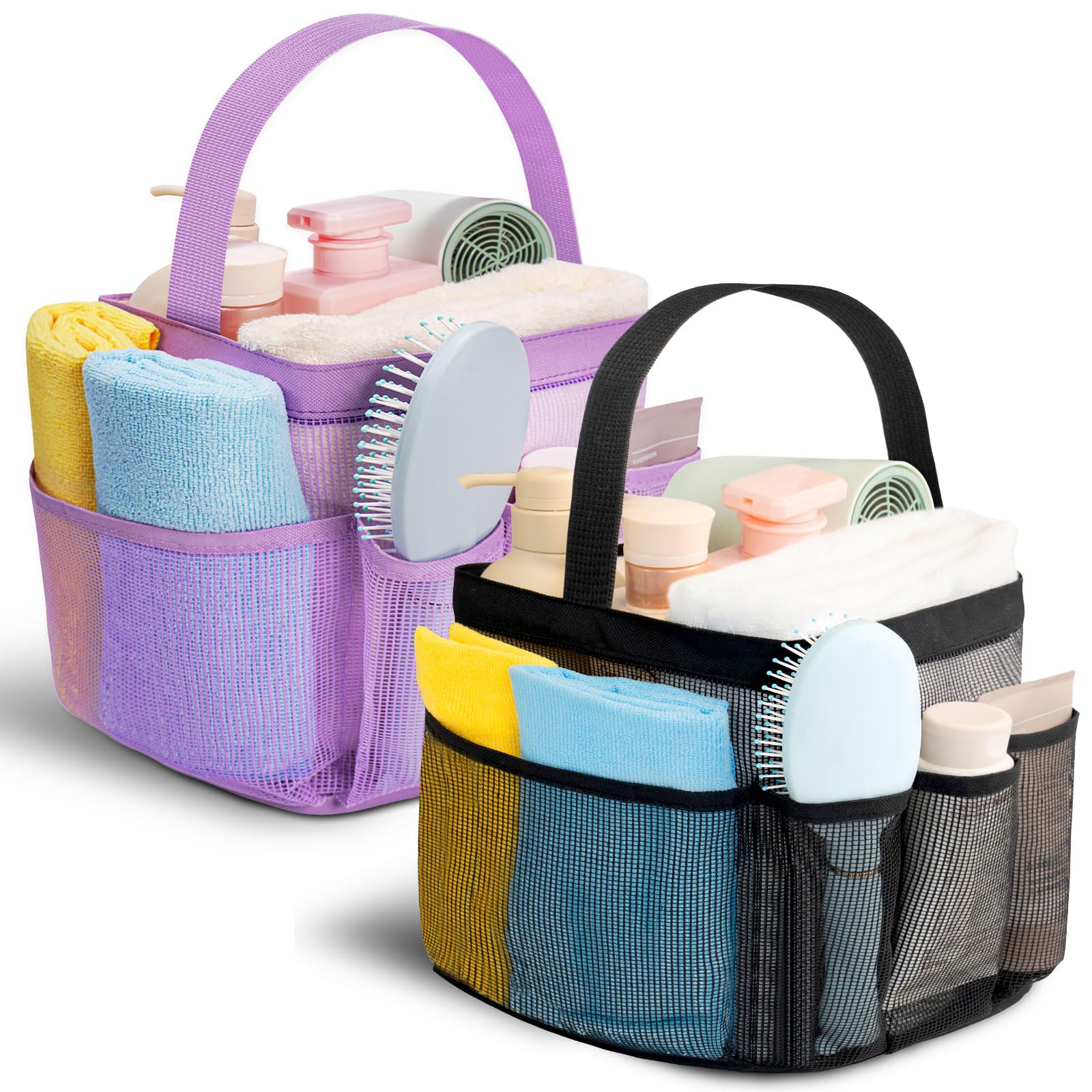 Mesh Shower Caddy for College Dorm Room Essentials for Girls with 9 Pockets