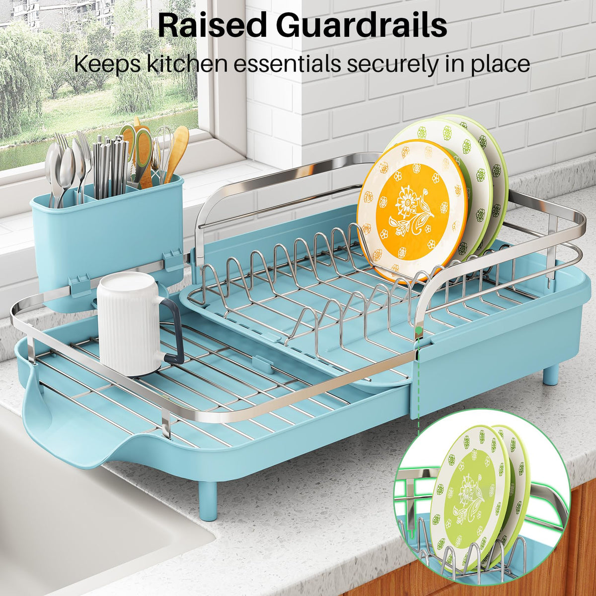 Expandable Dish Drying Rack for Small Kitchen Counter