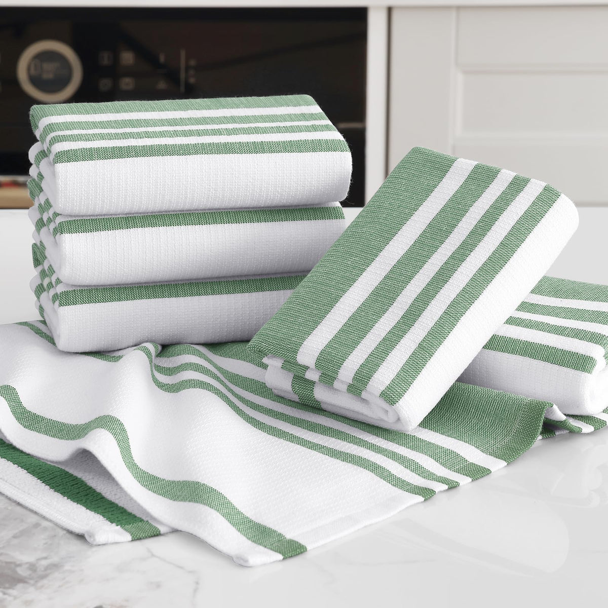 Premium Cotton Stripe Kitchen Towels 3 Pack (3 Count)