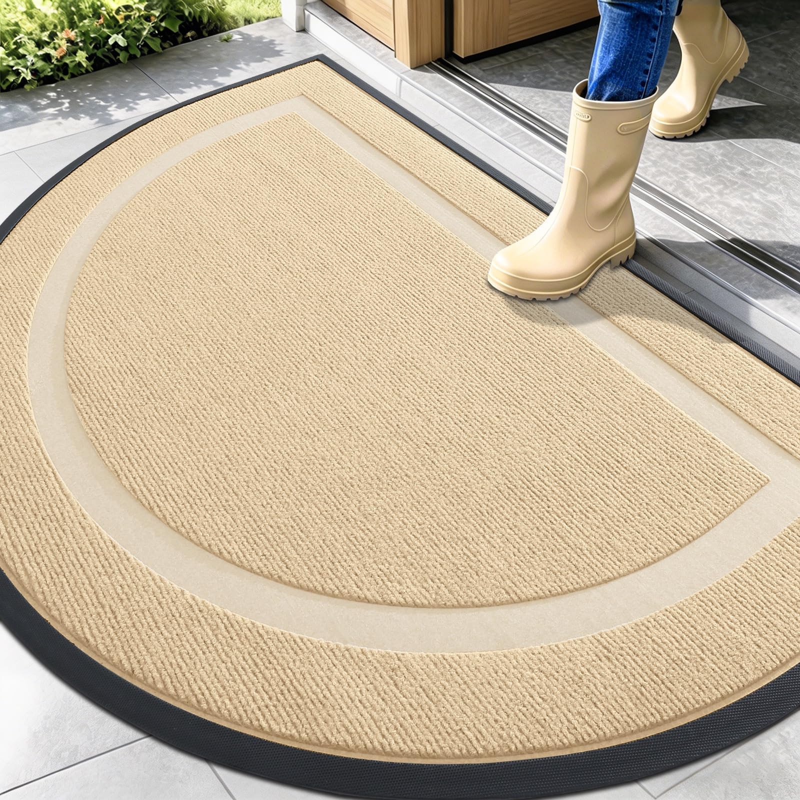 Half Circle Front Door Mat Outside 47x32 All (10.47 Sq Ft)
