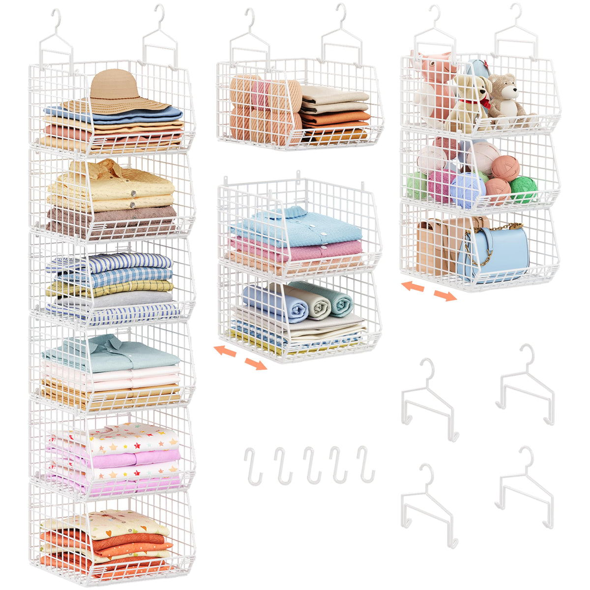 6 Tier Extended Depth Hanging Closet Organizer