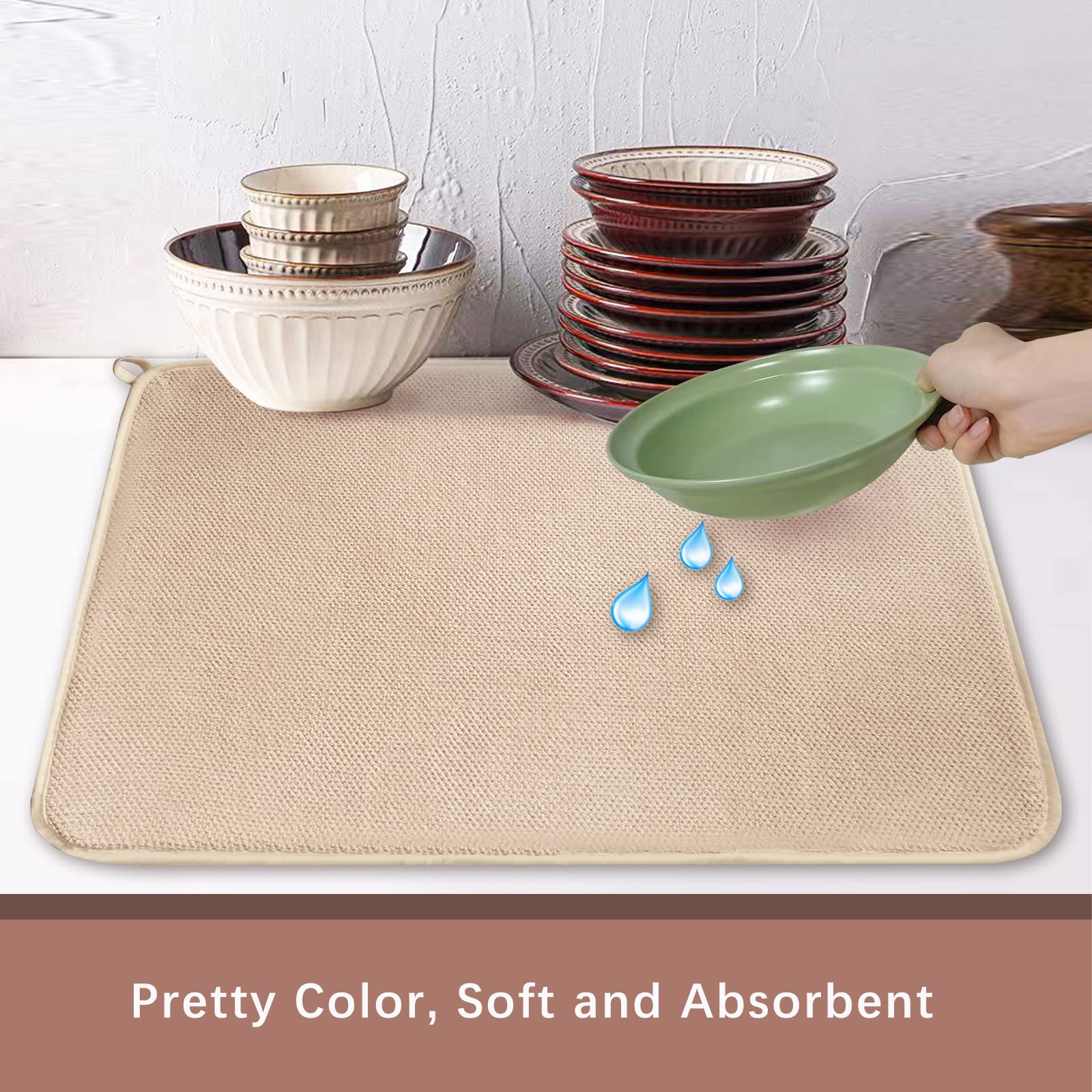 Dish Drying Mats for Kitchen Counter 2Pcs (2 Count)