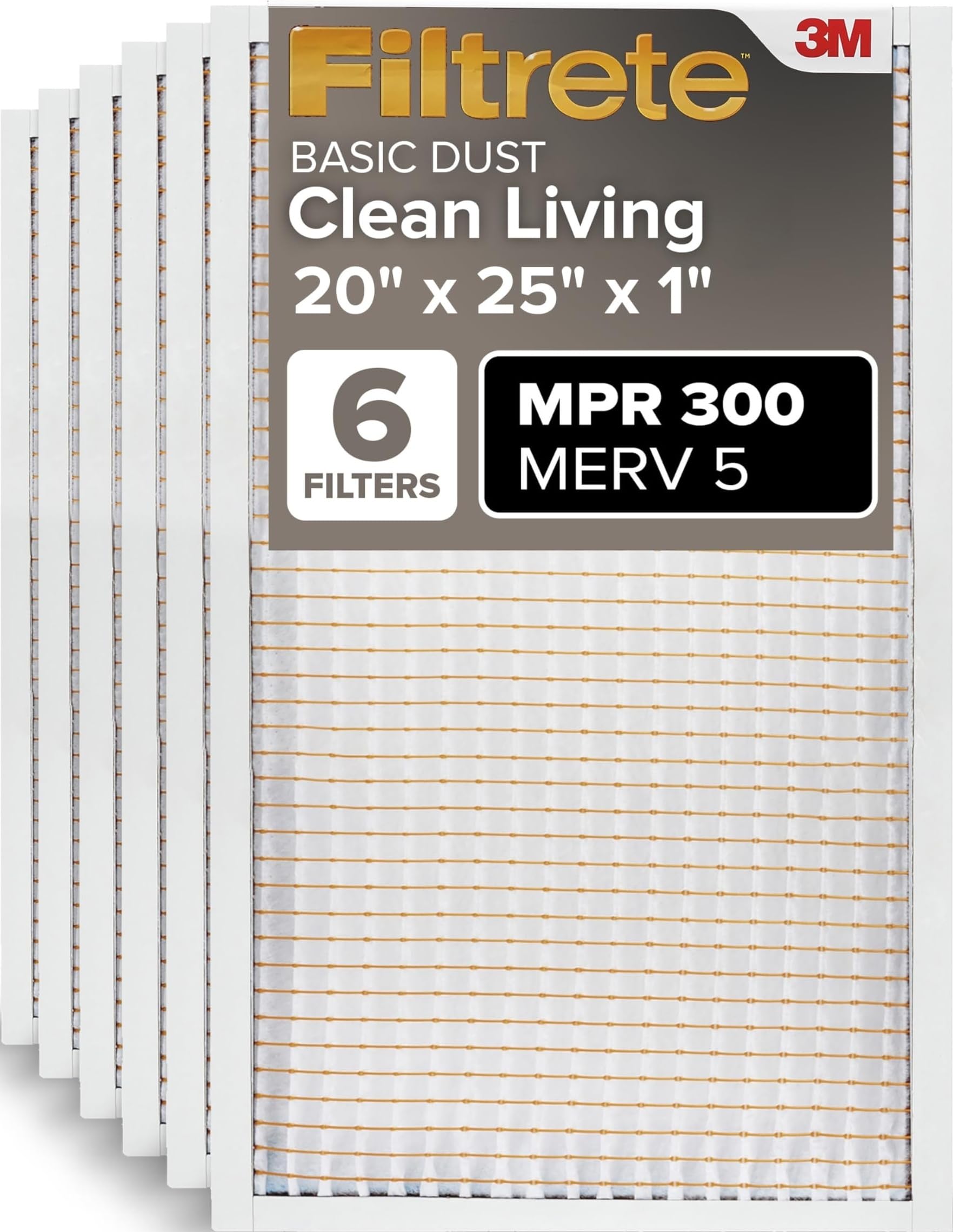 20x25x1 Air Filter MERV 5 (6 Count)