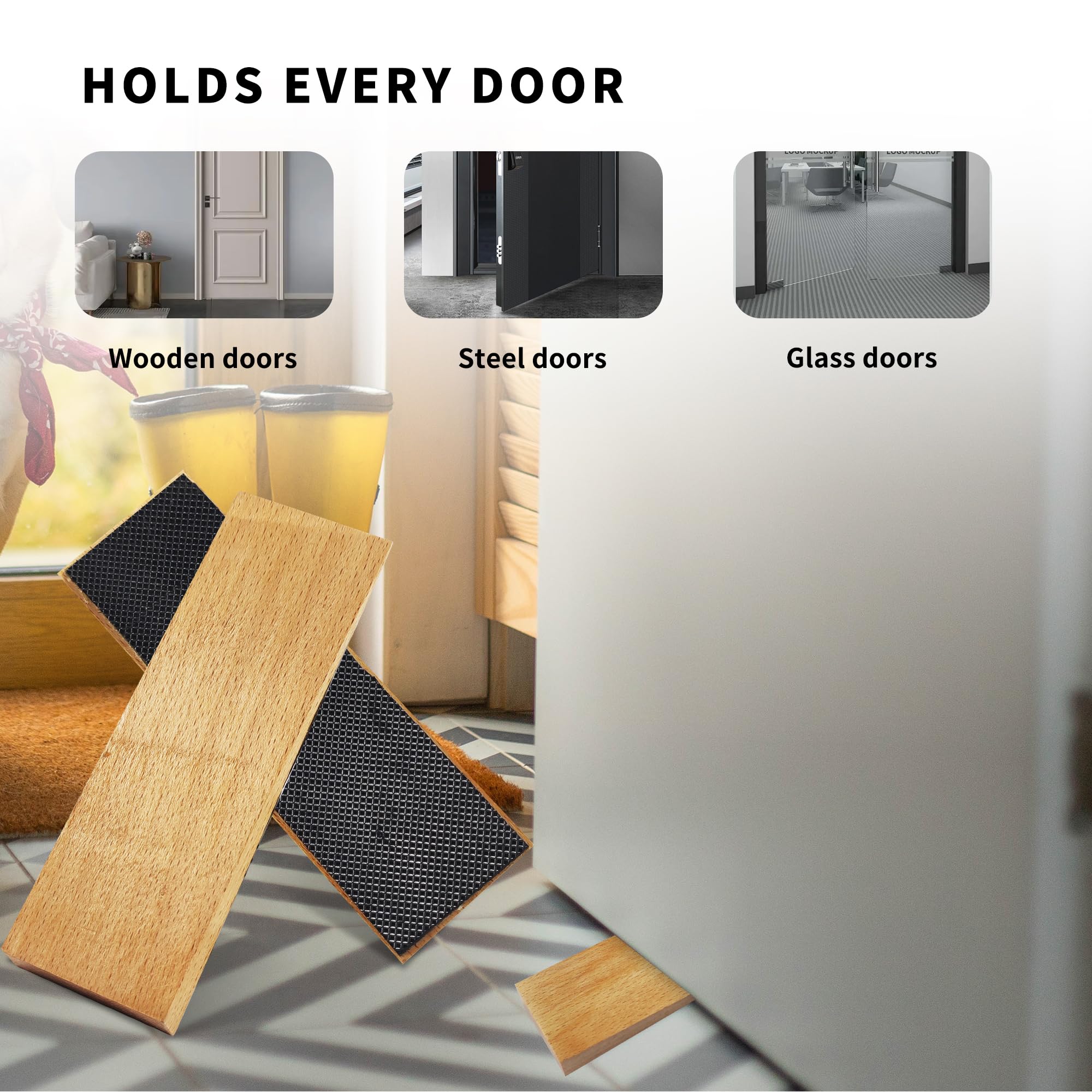 2 Pack Wooden Door Stop