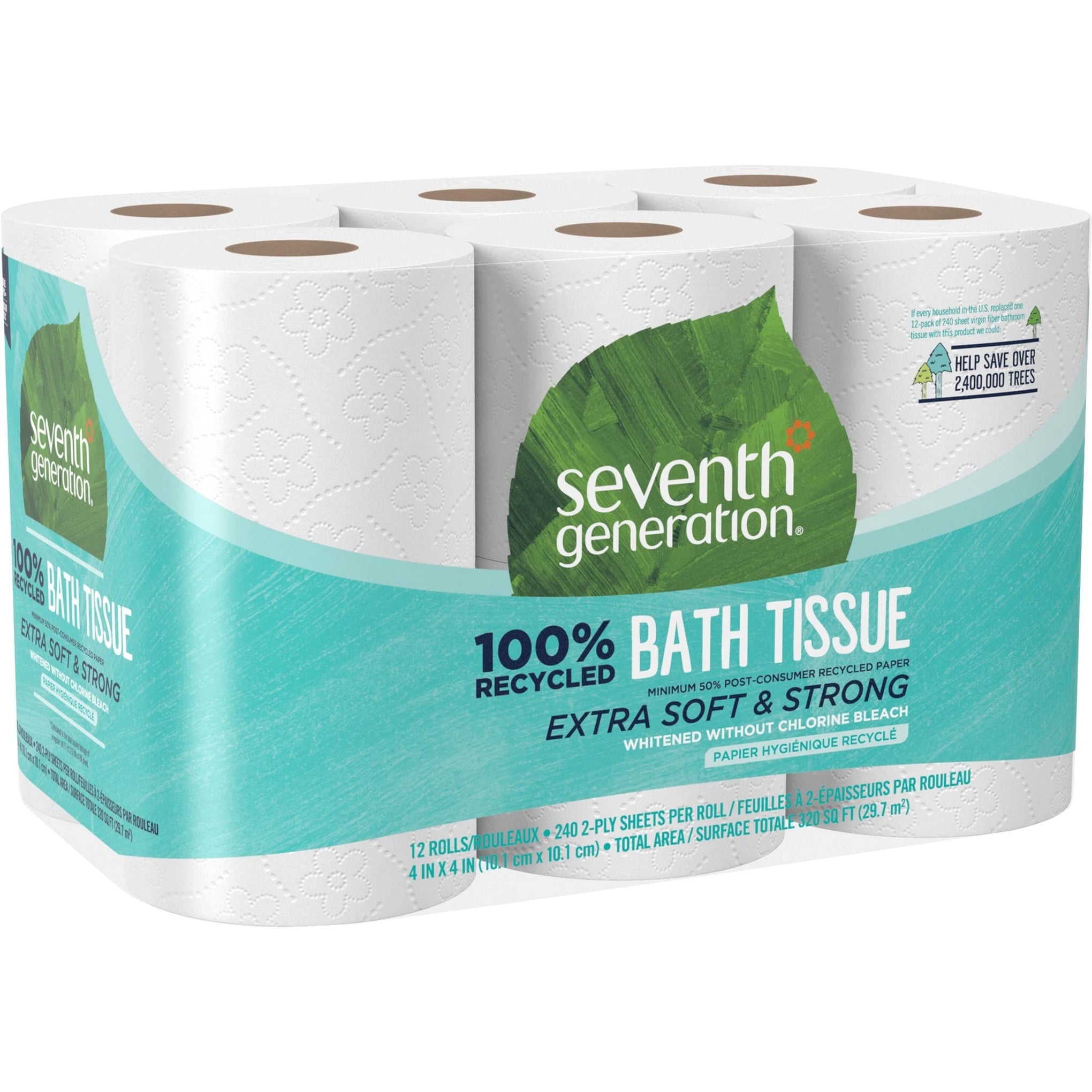 Toilet Paper Recycled Bath Tissue 100% Recycled Paper 2 (12 Count)