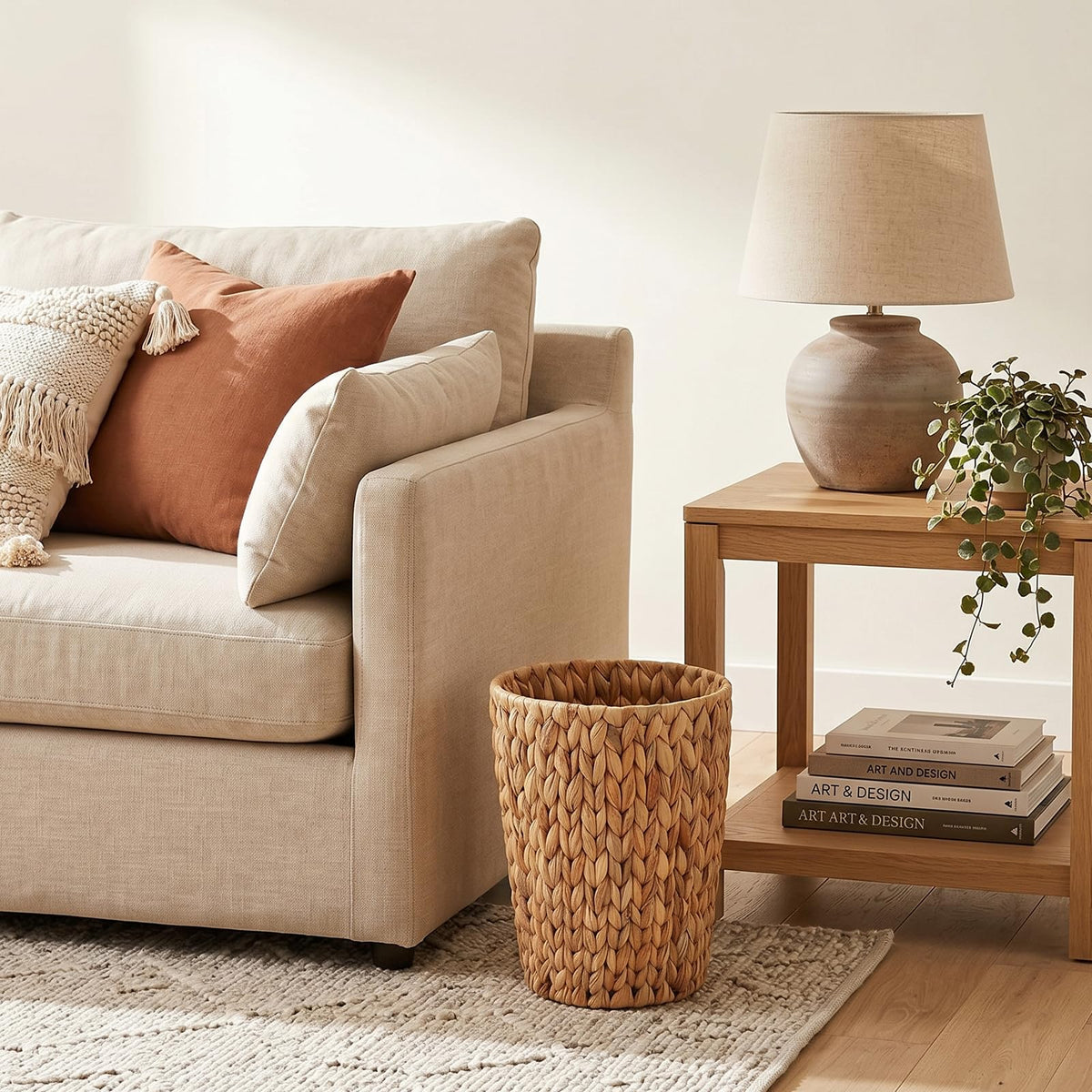 Wicker Trash Can