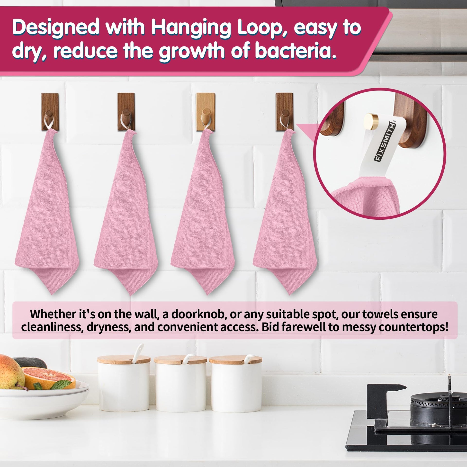 Pink Microfiber Cleaning Cloth (12 Count)