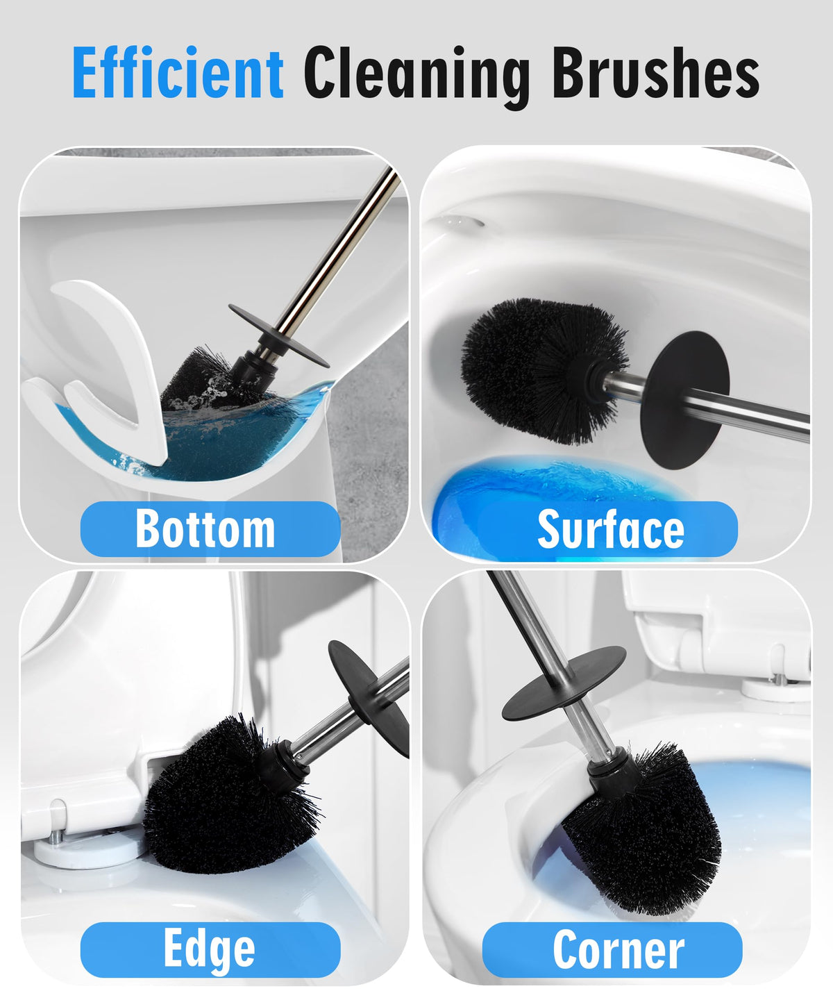 Ceramic Toilet Brush and Holder Set (3 Count)
