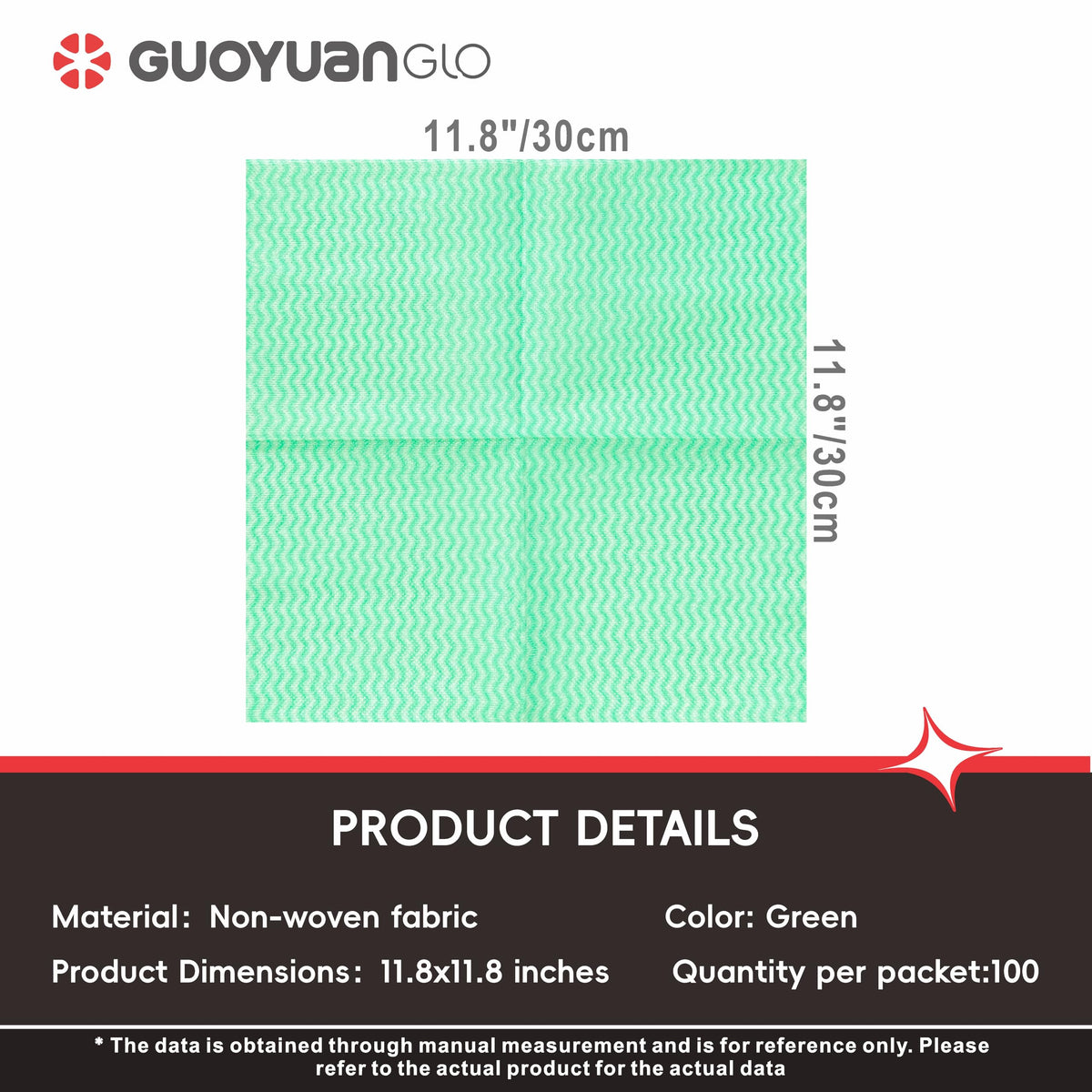 Disposable Cleaning Cloths Reusable Dsih Cloths for Kitchen Disposable Dish Rag Dry Fast 11.8x11.8 inch Pack of 100 (100 Count)