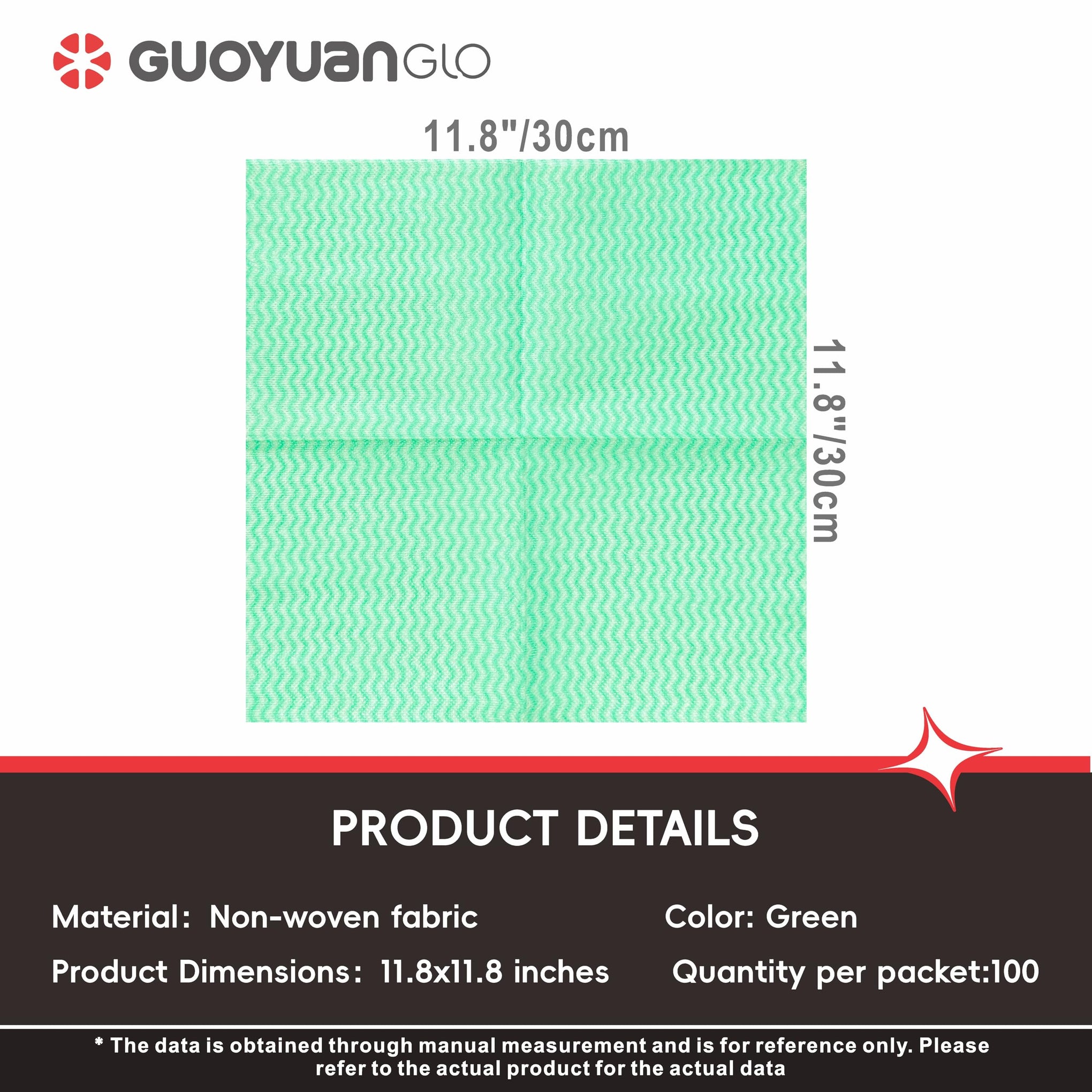 Disposable Cleaning Cloths Reusable Dsih Cloths for Kitchen Disposable Dish Rag Dry Fast 11.8x11.8 inch Pack of 100 (100 Count)