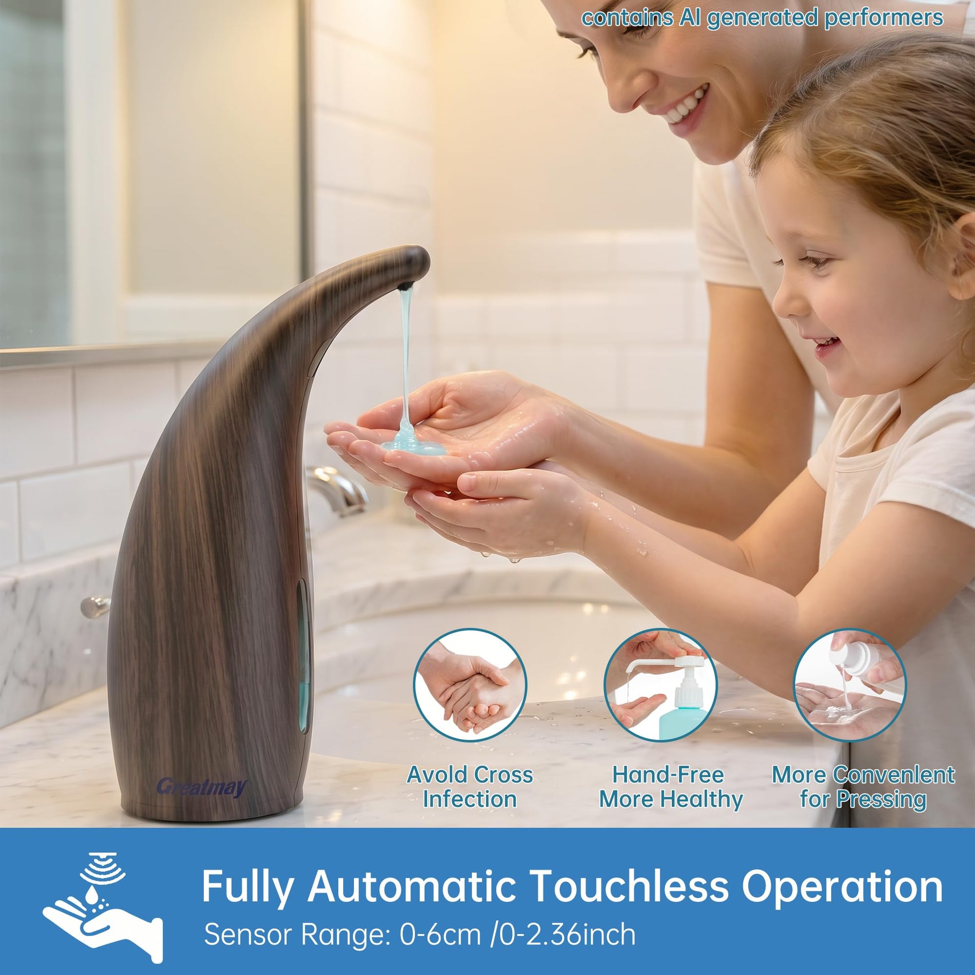 Automatic Soap Dispenser Touchless Rechargeable 10 oz