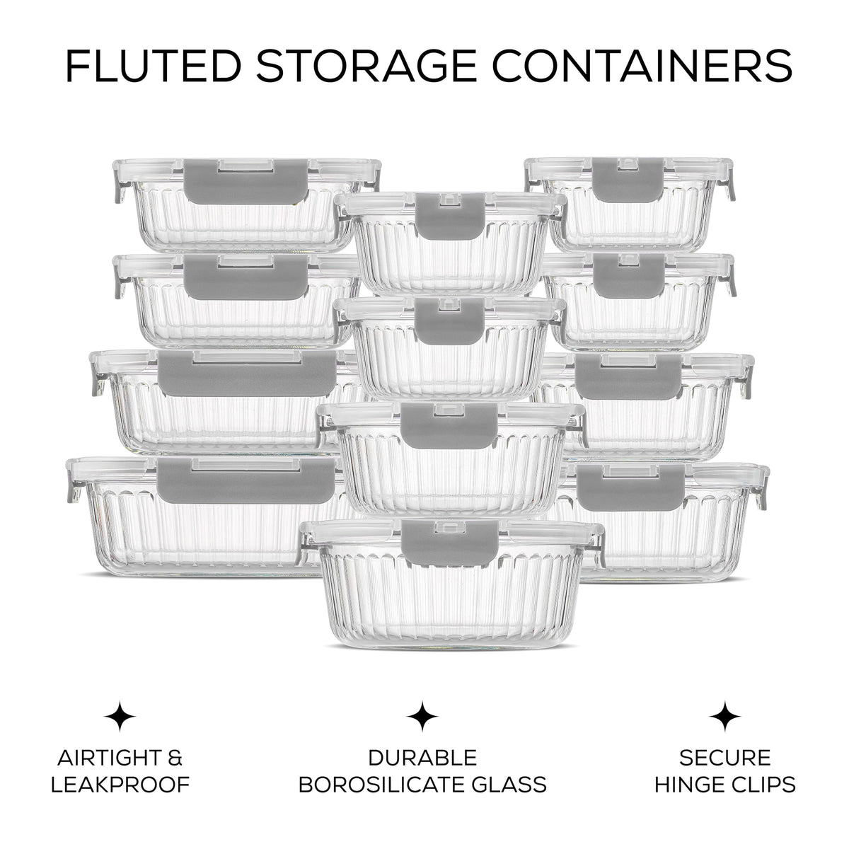24pc Borosilicate Glass Storage Containers with Lids (24 Count)