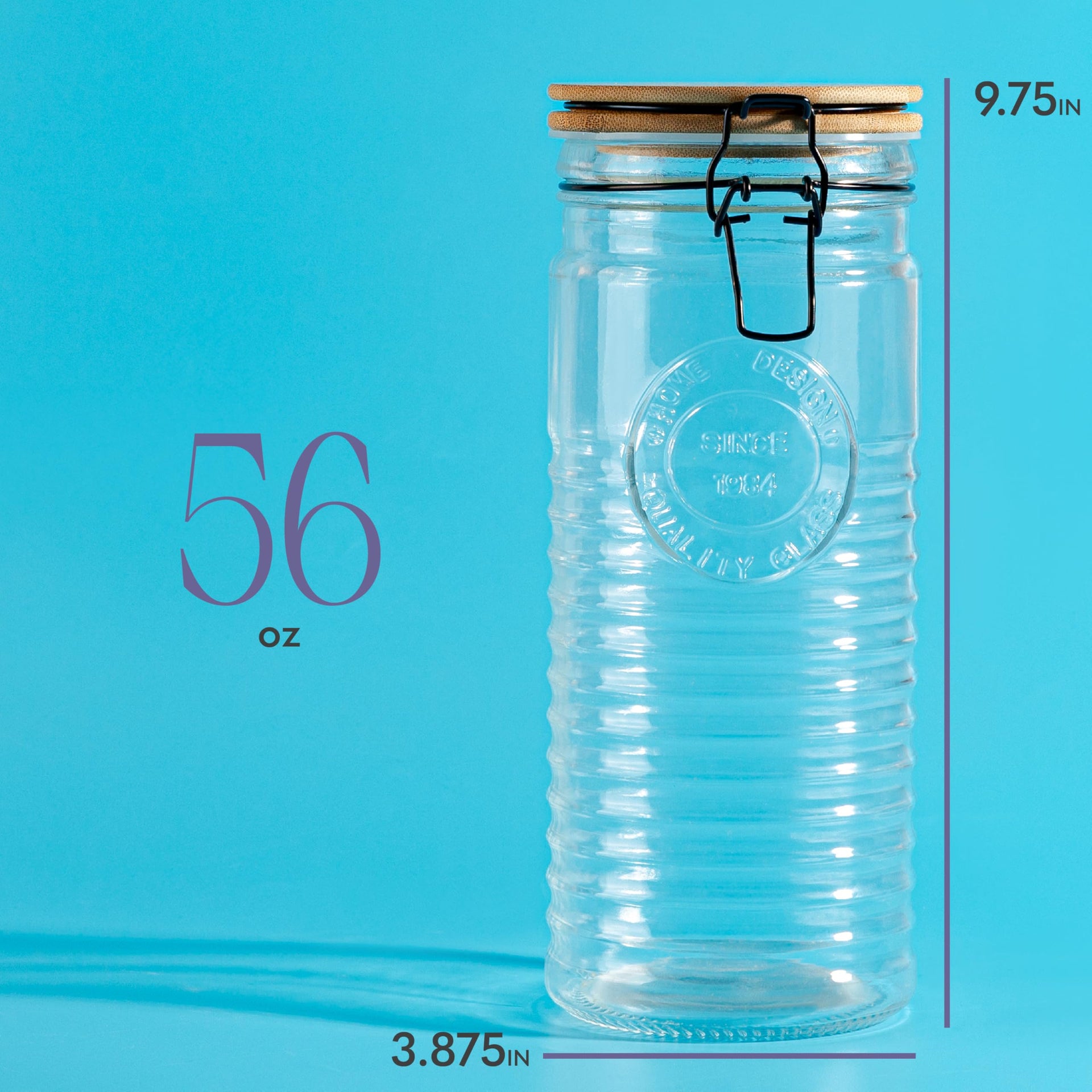 Tall Glass Pasta Storage Containers with Airtight Clasp Lids