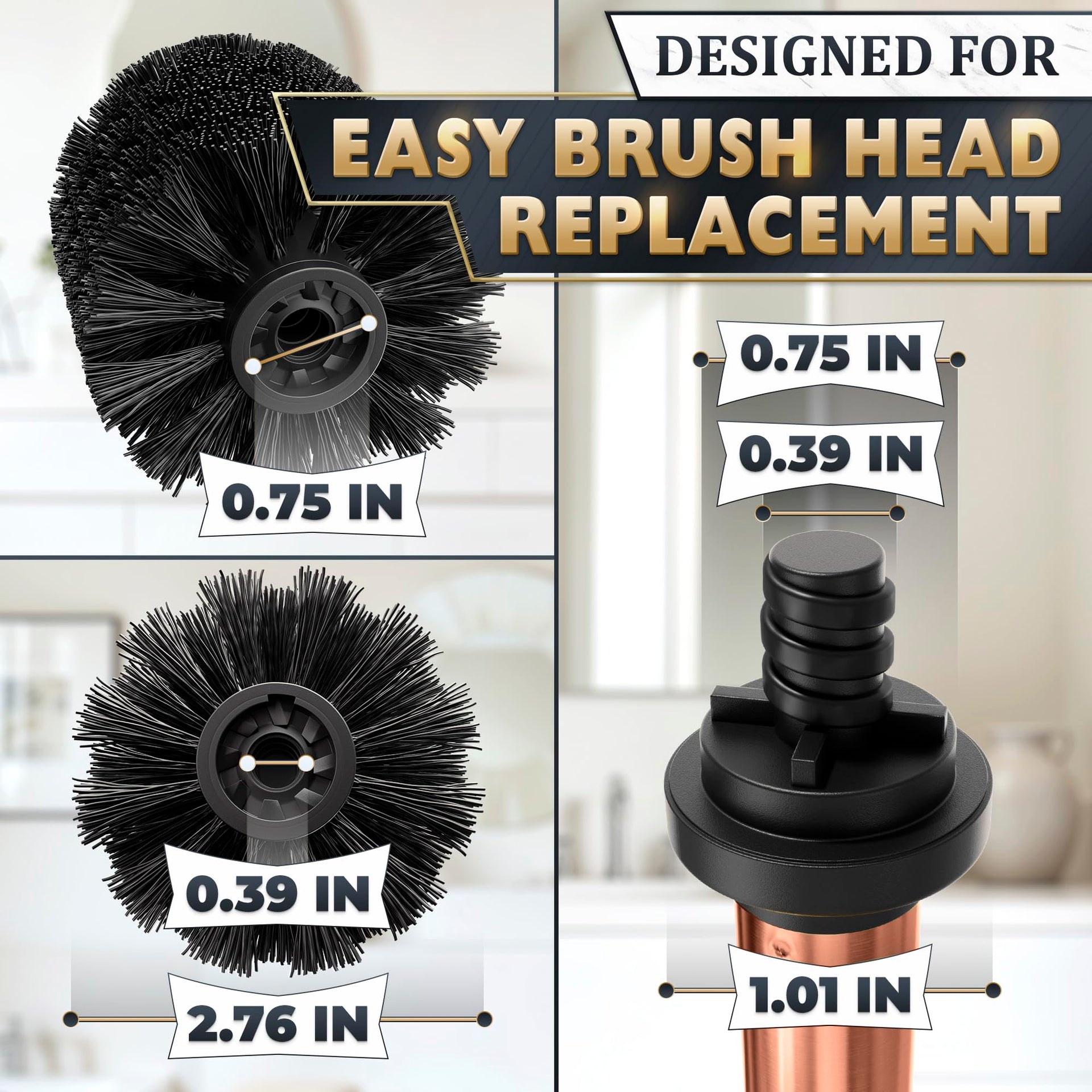 Bronze Toilet Brush and Holder Set for Modern Bathrooms