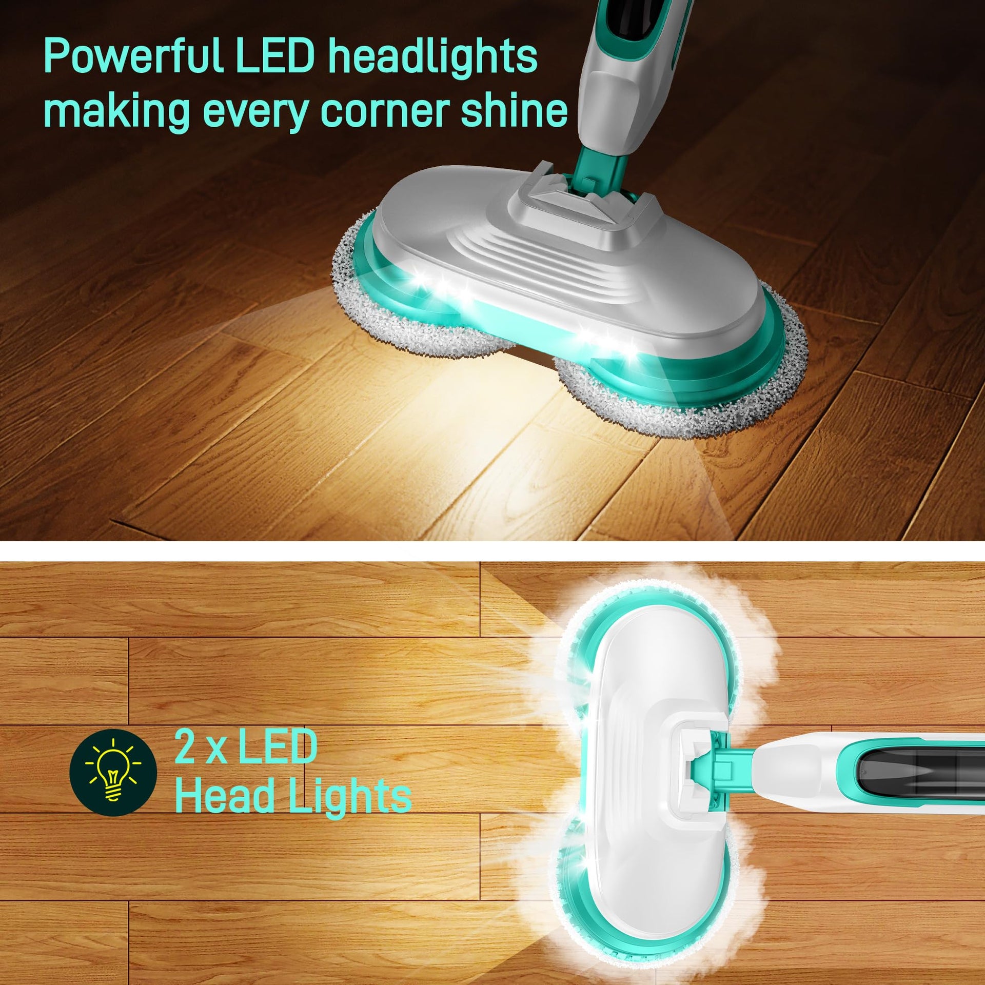 Scrubbing Steam Mop with Rotating Mop Pads