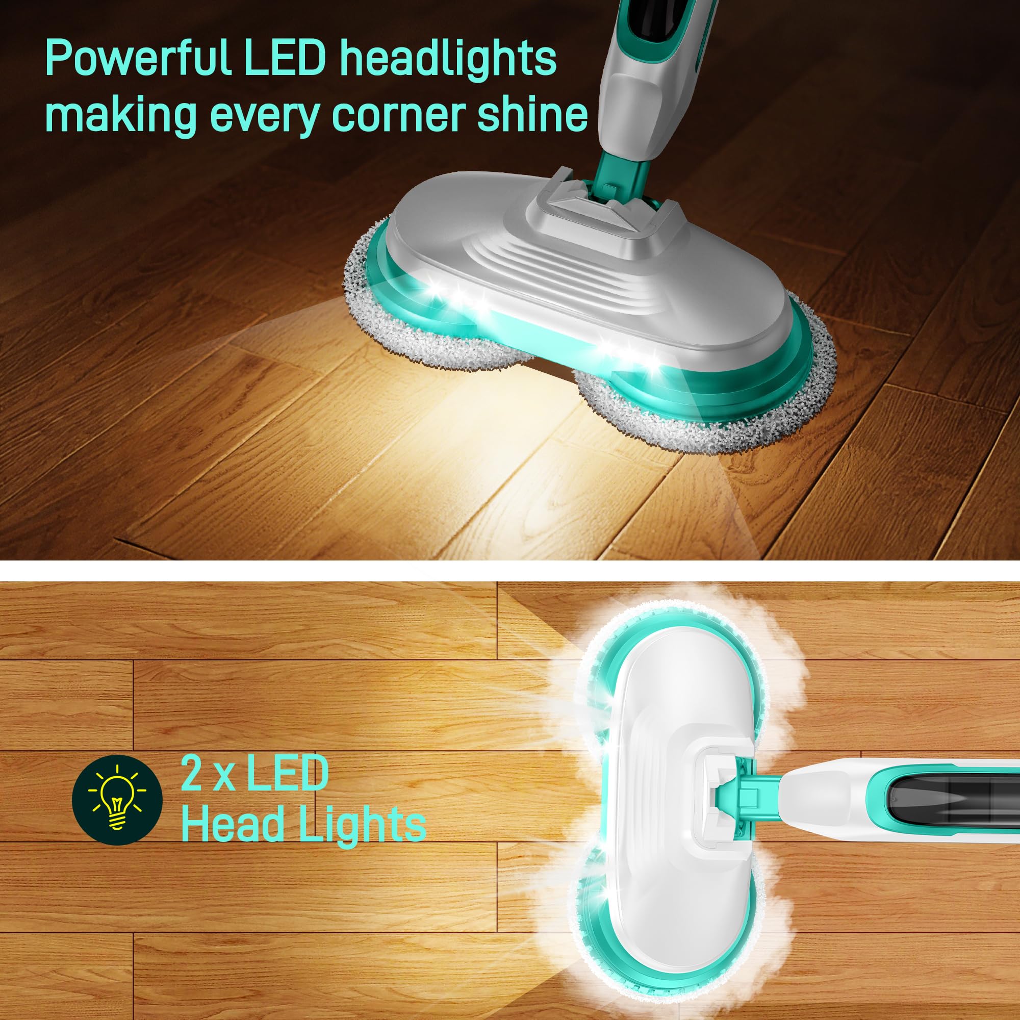 Scrubbing Steam Mop with Rotating Mop Pads
