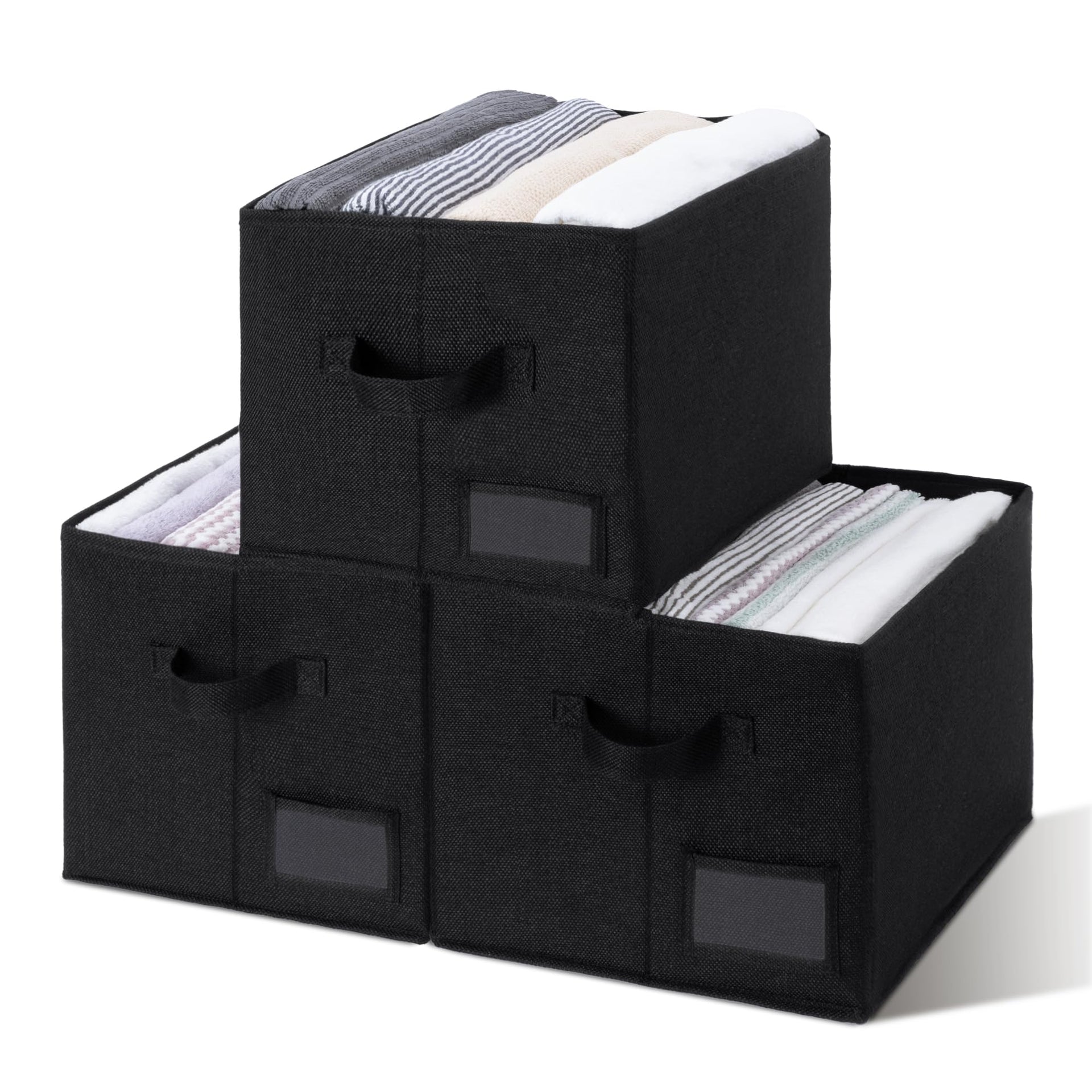 Closet Storage Bins with Label (3 Count)